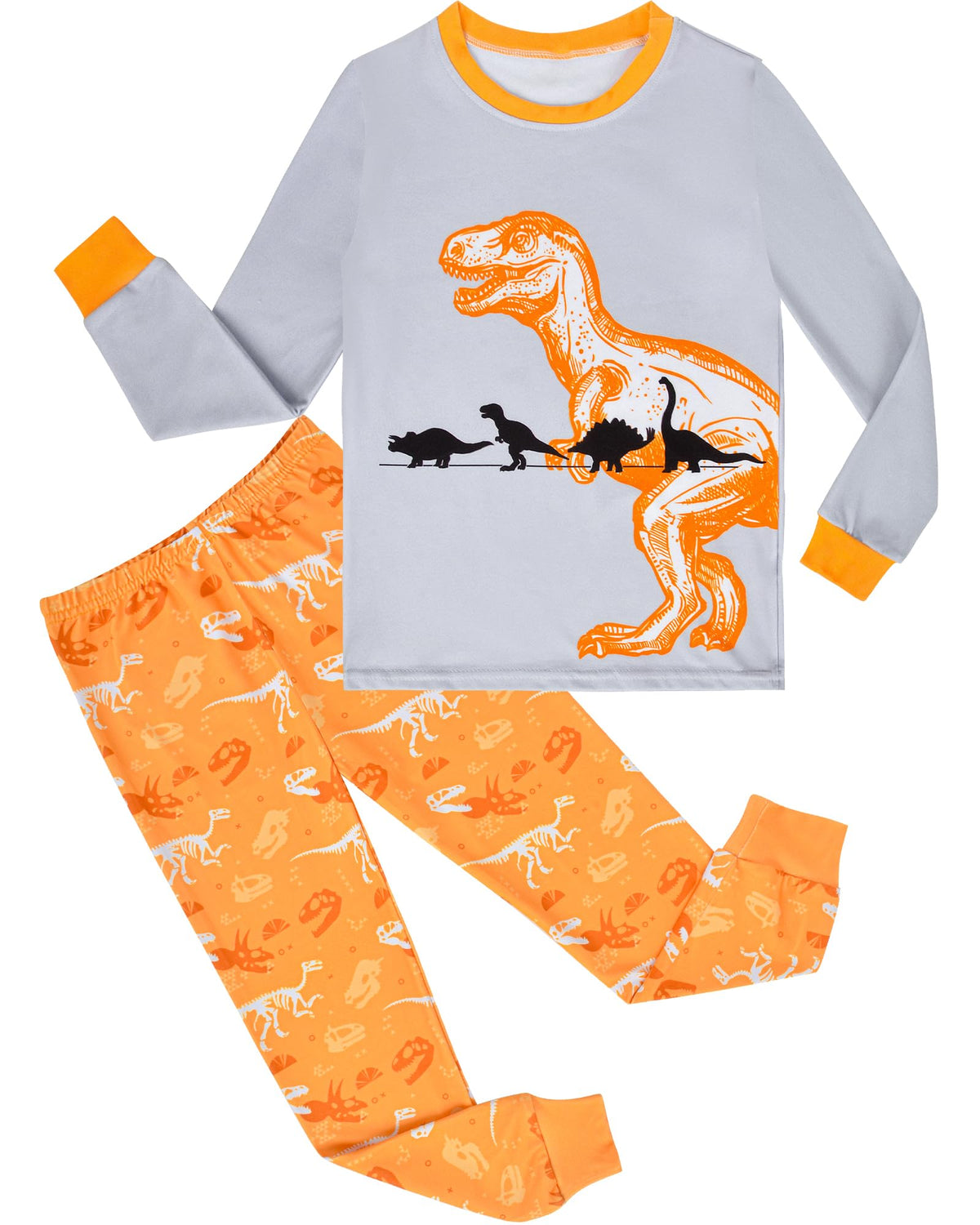 PASHOP 2 Piece Boys Pajamas Kids Long Sleeve Top and Pants Pajamas Pjs Sleepwear Set for Toddler Little Boys 3-10 Years