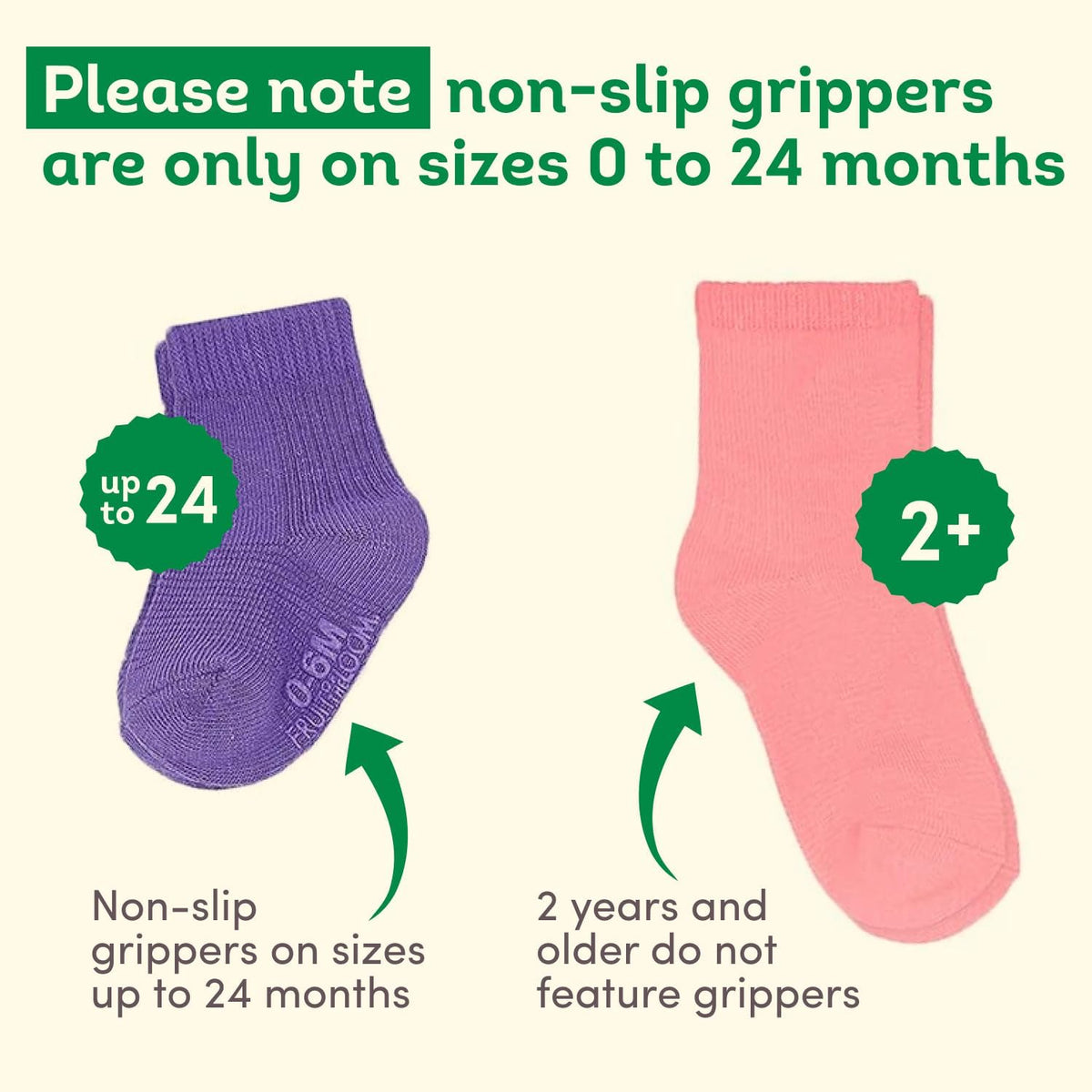 Fruit of the Loom Baby & Toddler Grow & Fit Flex Zones Cotton Stretch Socks - Unisex, Girls, Boys