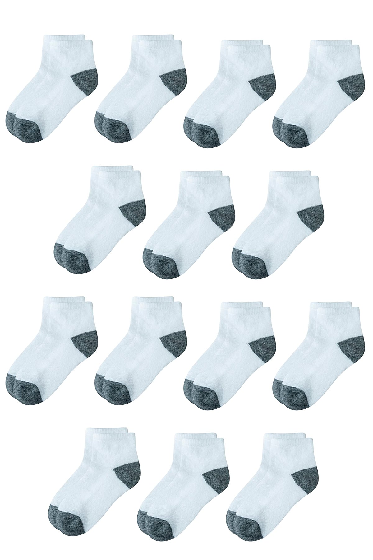 Amazon Essentials Unisex Kids and Toddlers' Cotton Ankle Socks with Cushioned Sole for Boys Girls Toddlers, 14 Pairs
