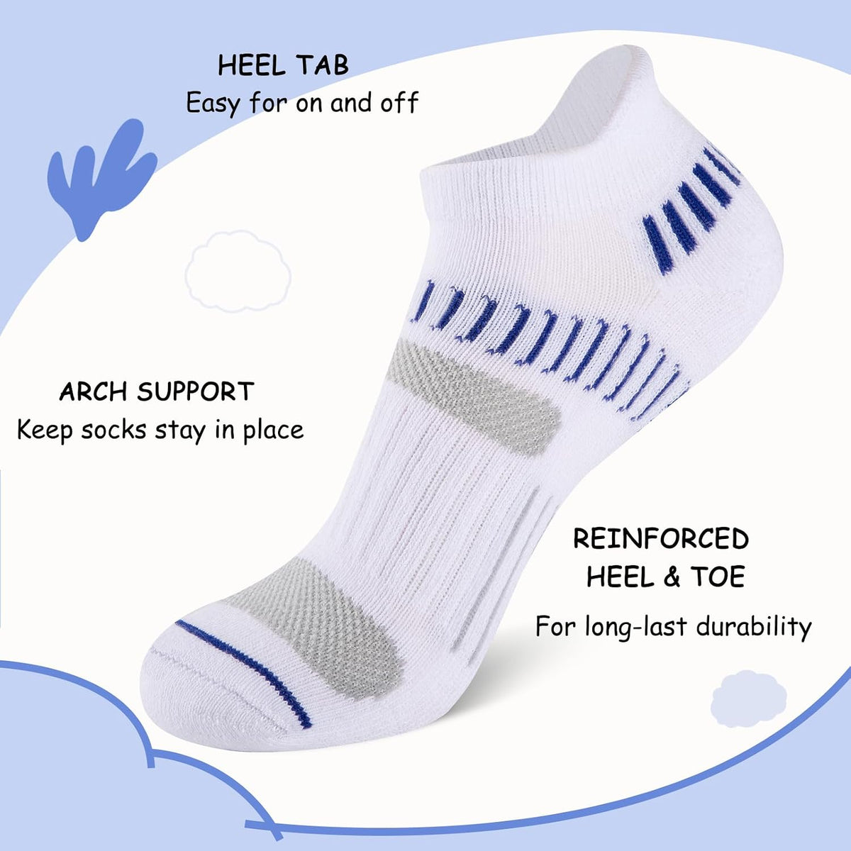 Comfoex 10 Pairs Boys Socks For Kids 4-6 8-10 6-8 Years Old Athletic Ankle Socks Short Cotton Socks With Cushioned Sole