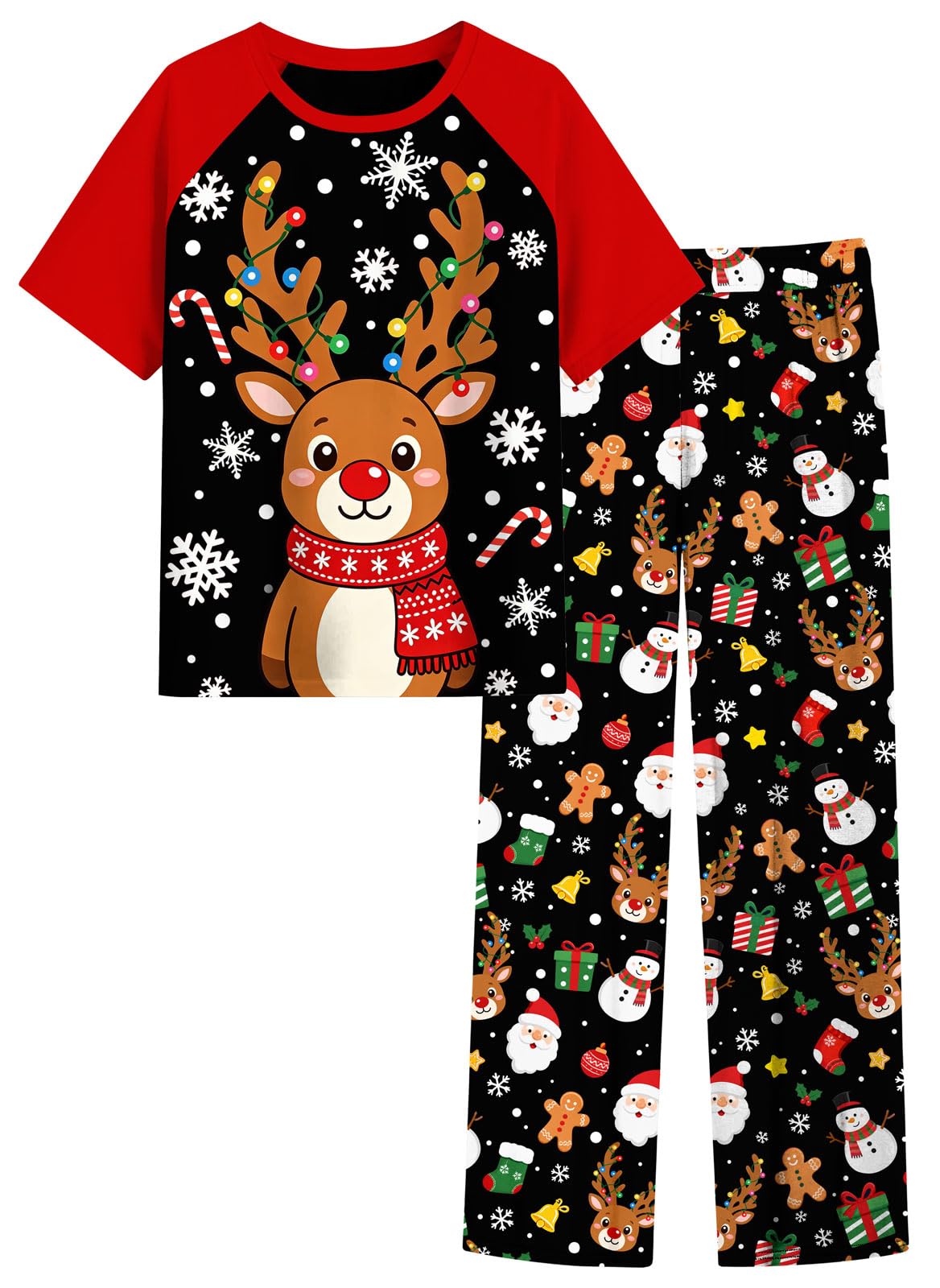 Funnycokid Boys Pajamas 2 Piece Kids Summer Pjs Loose Fit Size 6-12