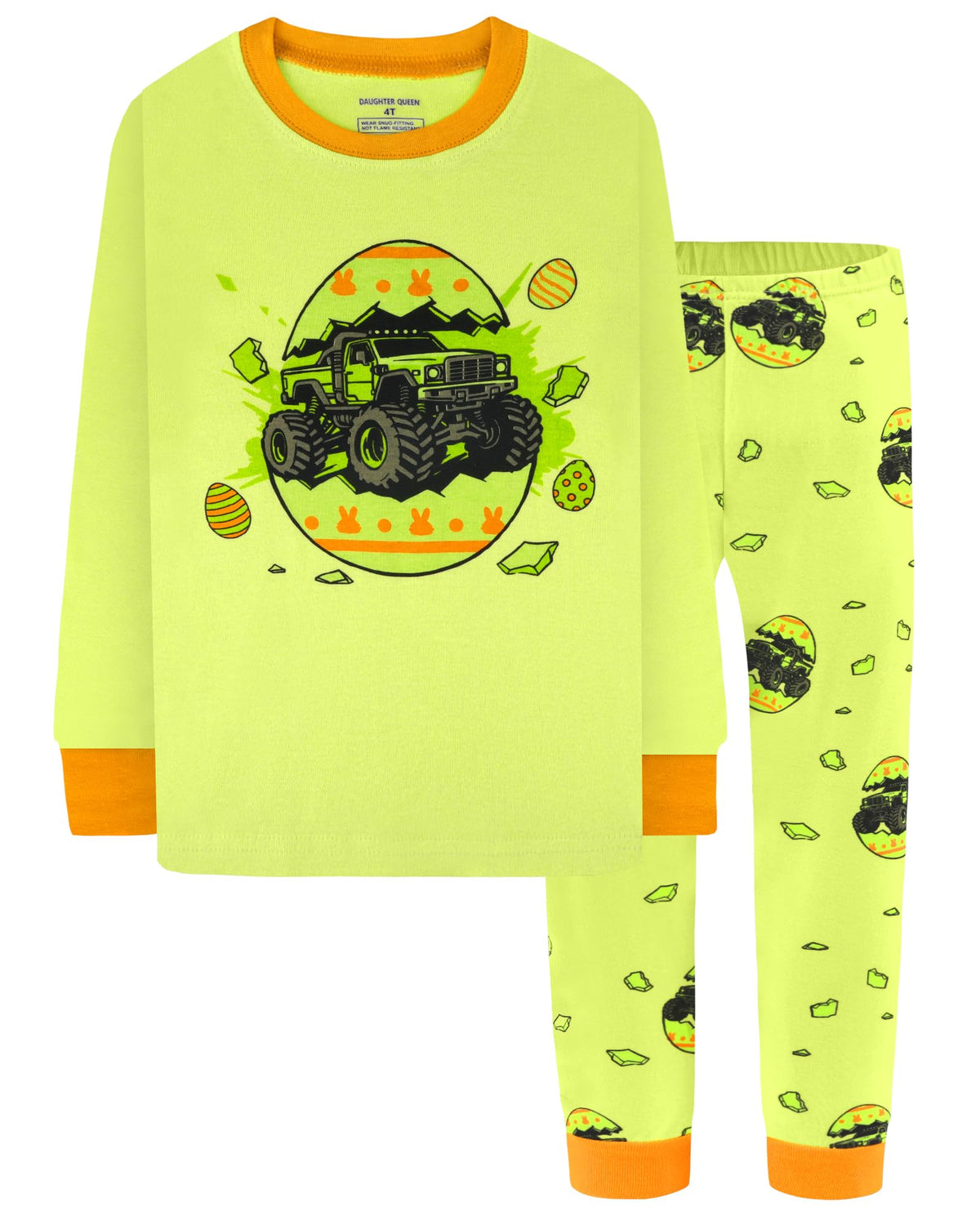 DAUGHTER QUEEN Boys Pajamas 4 Pieces Long Set 100% Cotton Sleepwear Size 18 Months-12 Years