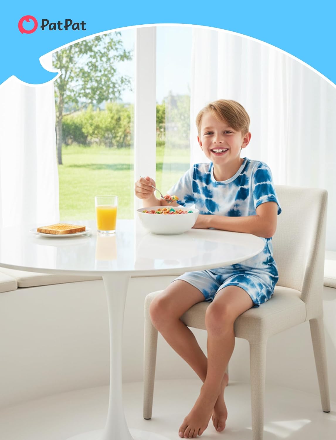 PATPAT Boys Pajamas Short Sleeve T-Shirt and Shorts 2-Piece Sleepwear