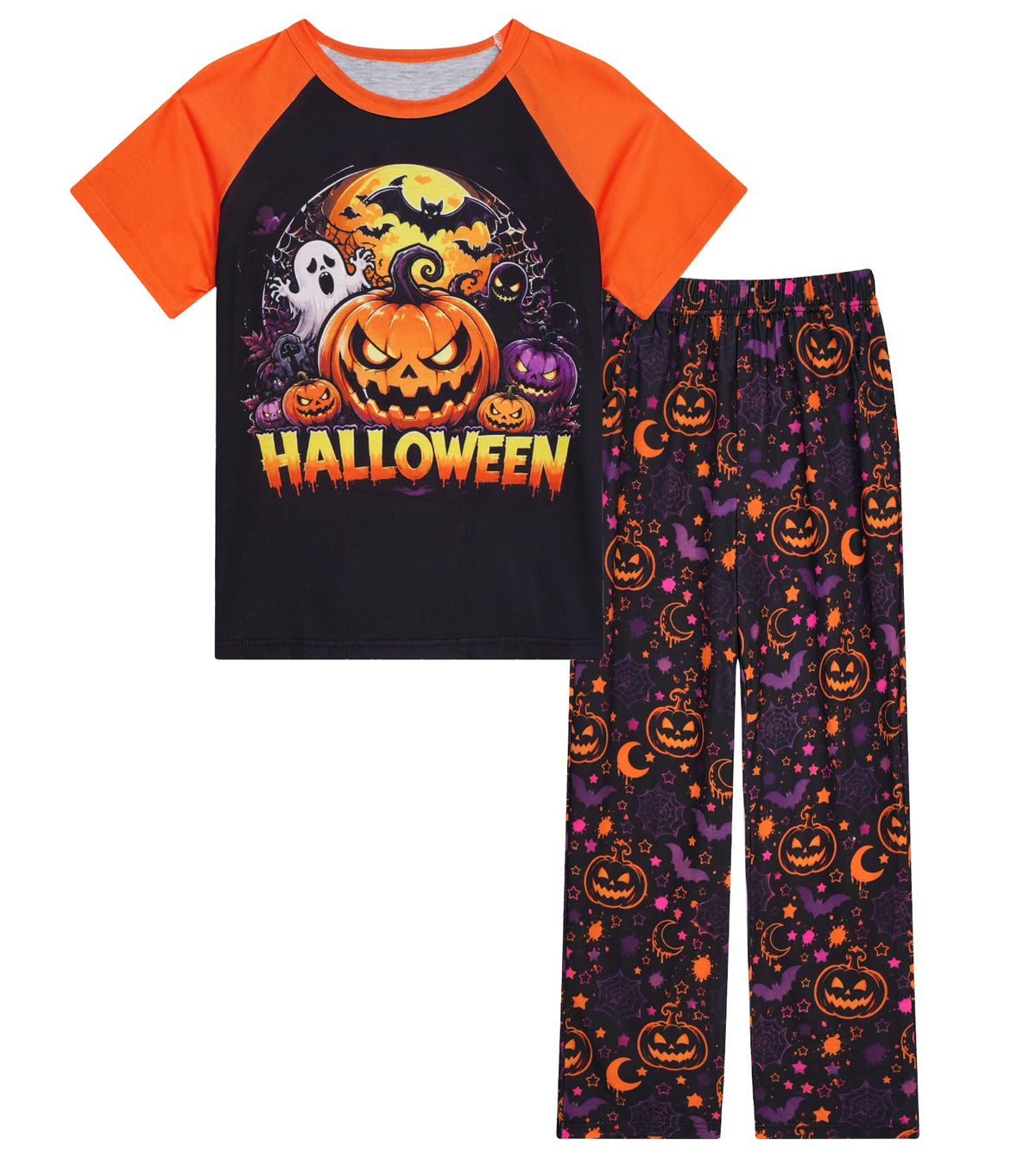 Funnycokid Boys Pajamas 2 Piece Kids Summer Pjs Loose Fit Size 6-12