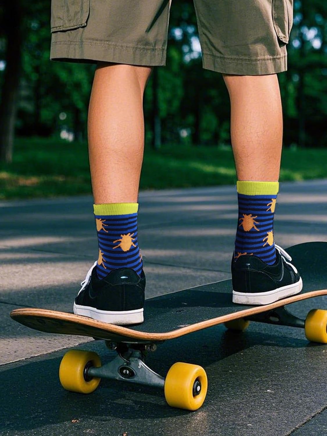 COTTON DAY Kids Boys Crew Dress Socks Bright Colorful Pattern Design