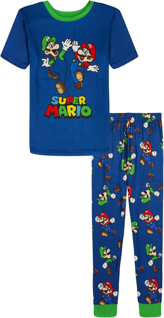 Nintendo Boys' 2-piece Loose-fit Pajama Set, Matching Short-Sleeve Pajamas