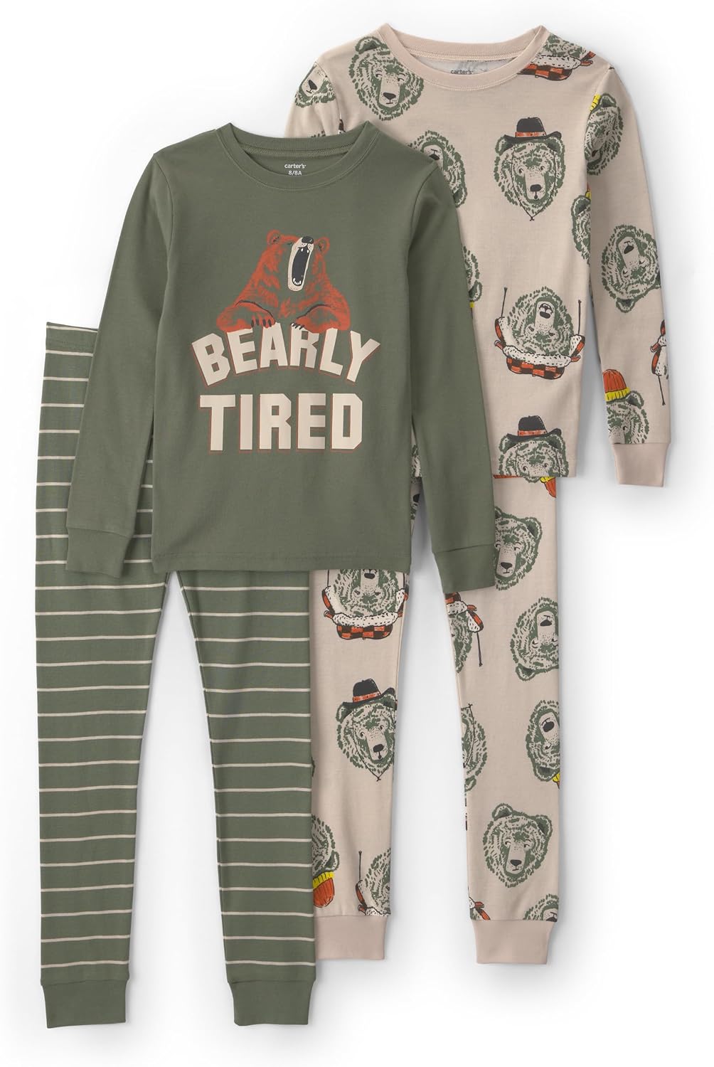 Carter's Boys' 4-piece Tight Fit Cotton Pajama Set