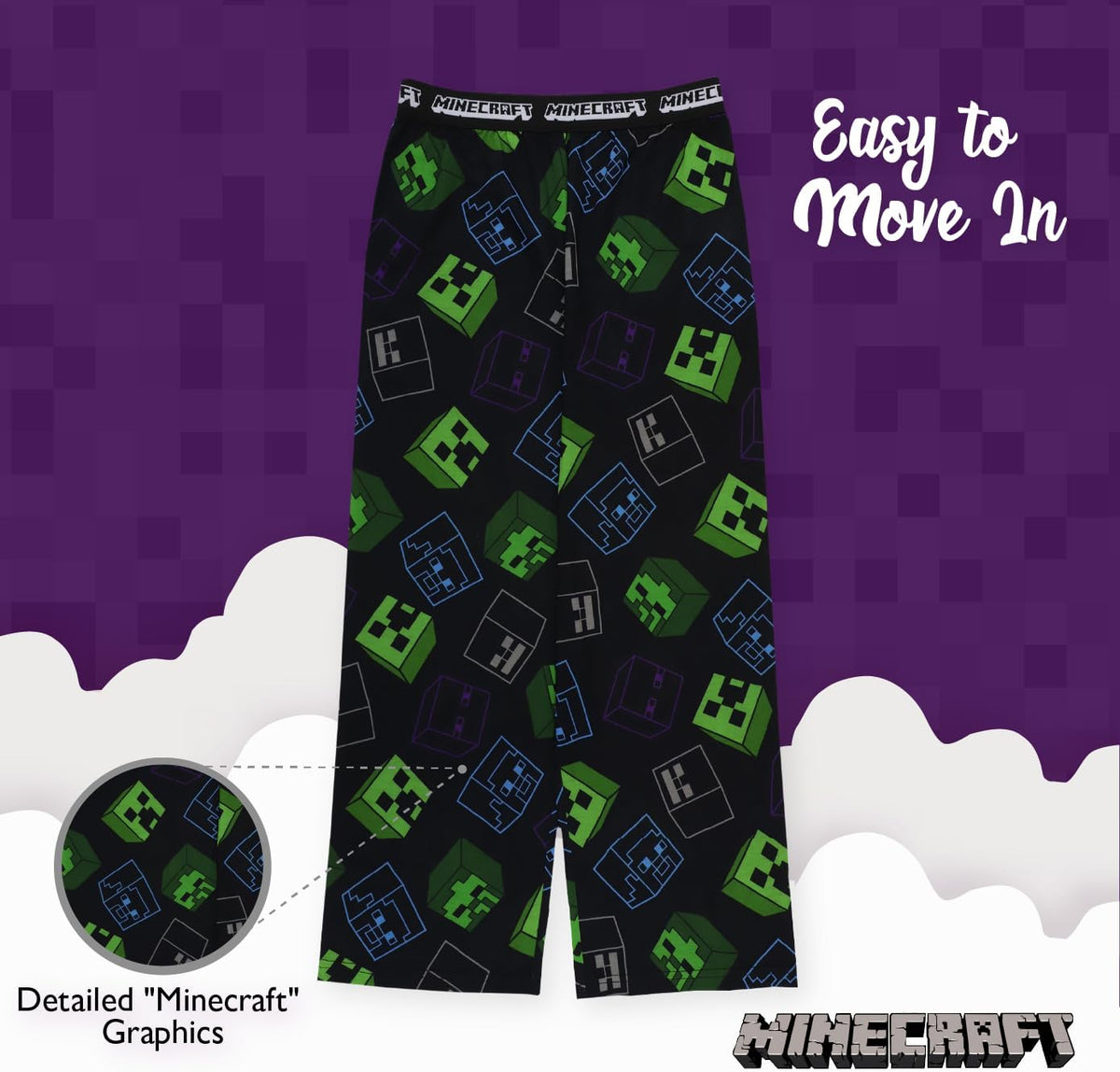 Minecraft Kids' Pajama Pants, Soft & Cute for Kids