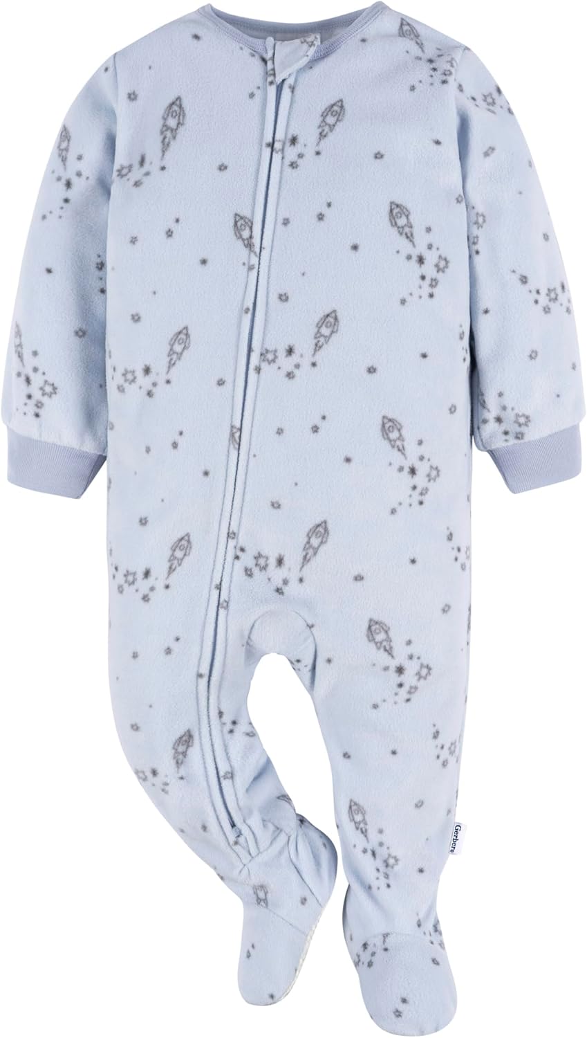 Gerber Baby Boys 3-Pack Fleece Footed Pajamas