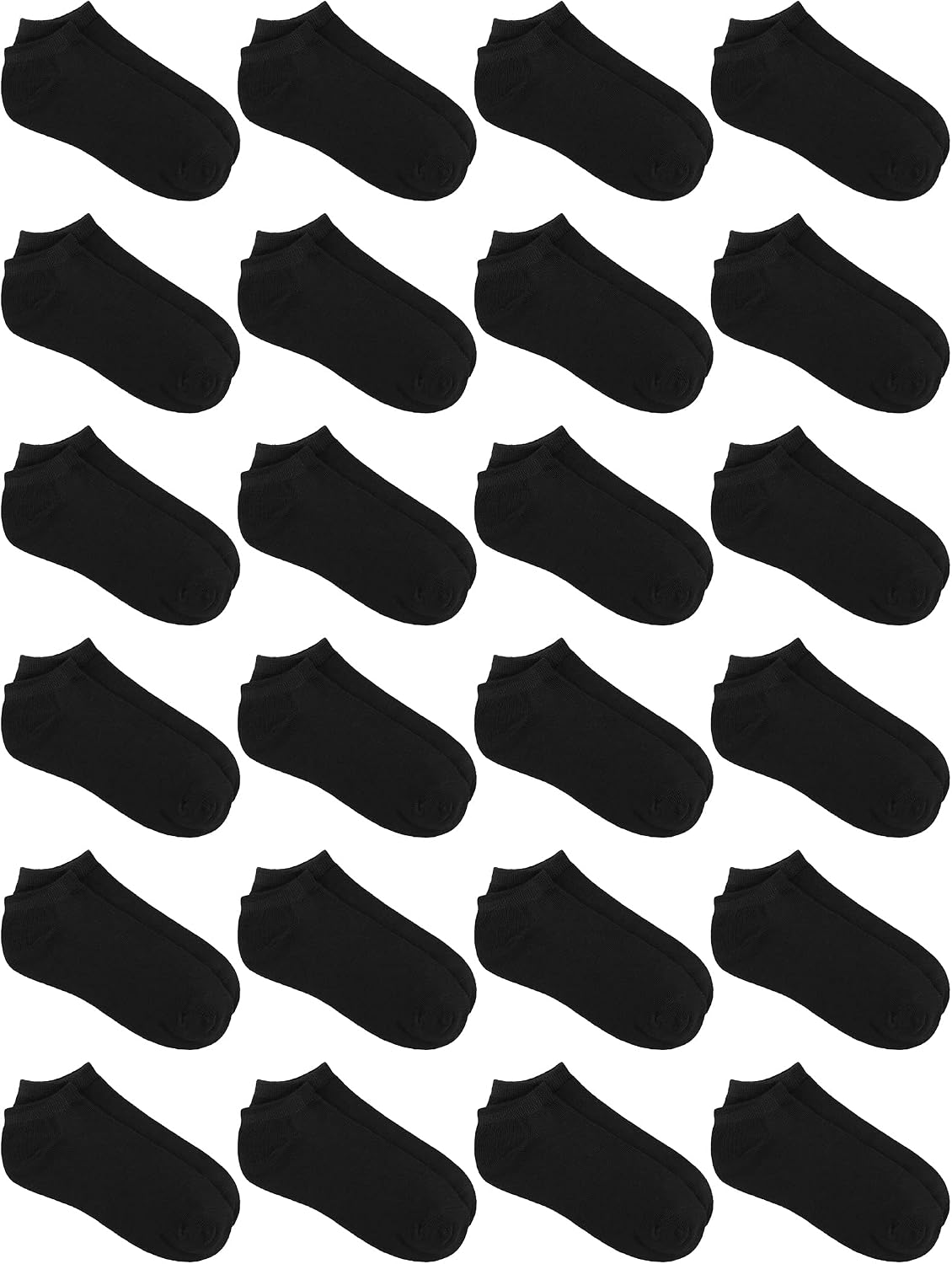 URATOT 24 Pairs Kids' Low Cut Socks - Boys' or Girls' Half Cushion Athletic Ankle Socks (4-16 Years)