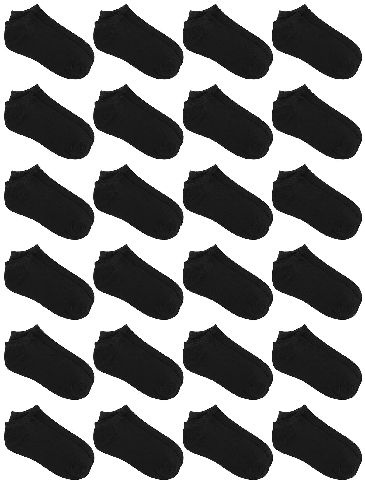 URATOT 24 Pairs Kids' Low Cut Socks - Boys' or Girls' Half Cushion Athletic Ankle Socks (4-16 Years)