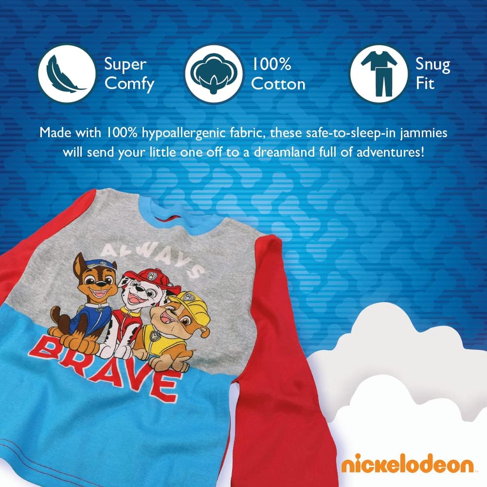 Nickelodeon Boys' Paw Patrol 6-piece Snug-fit Cotton Matching Pajama Set