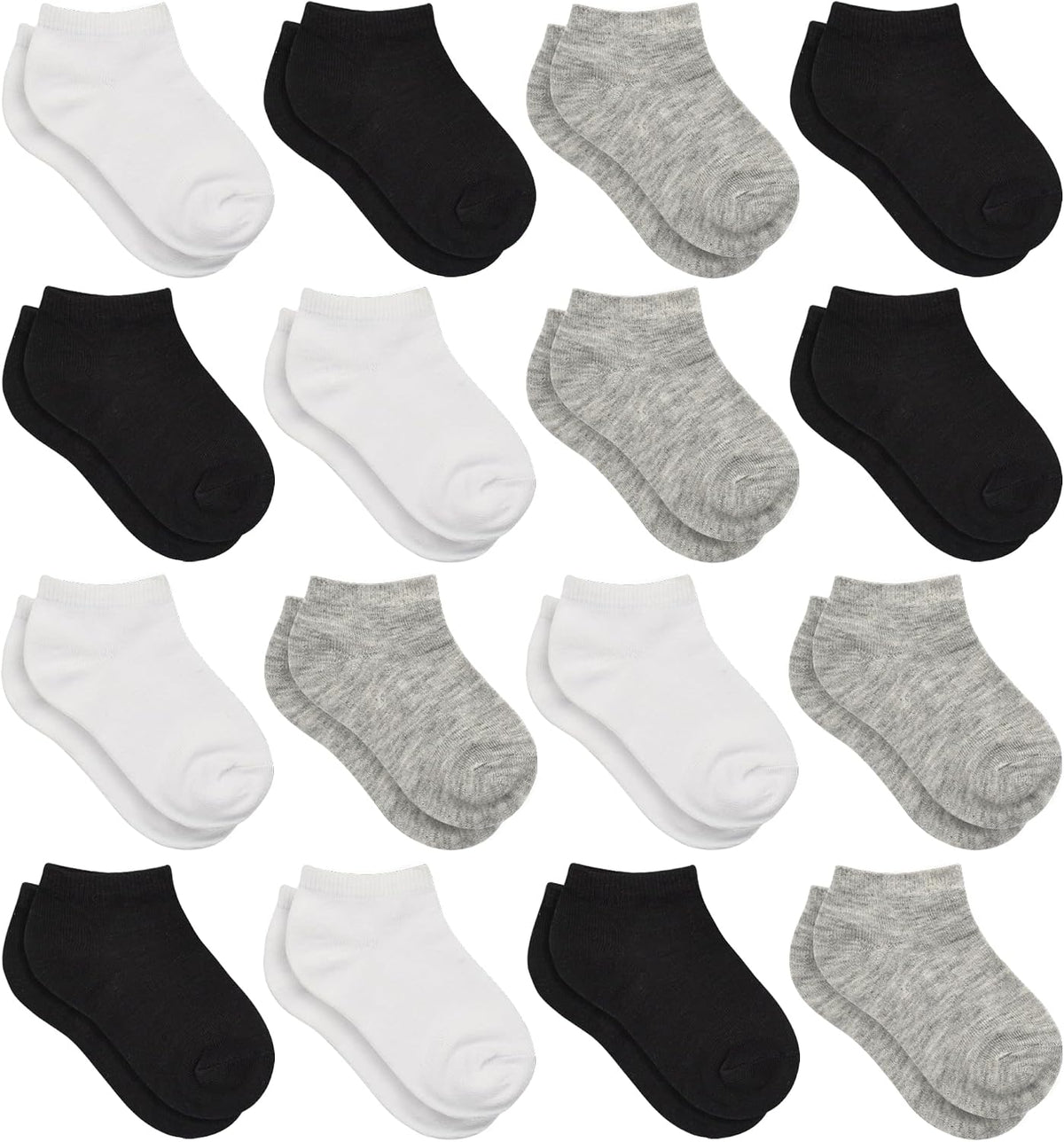 Toddler Socks, 16 Pairs Low Cut Ankle Socks for Kids (1-14 Years)