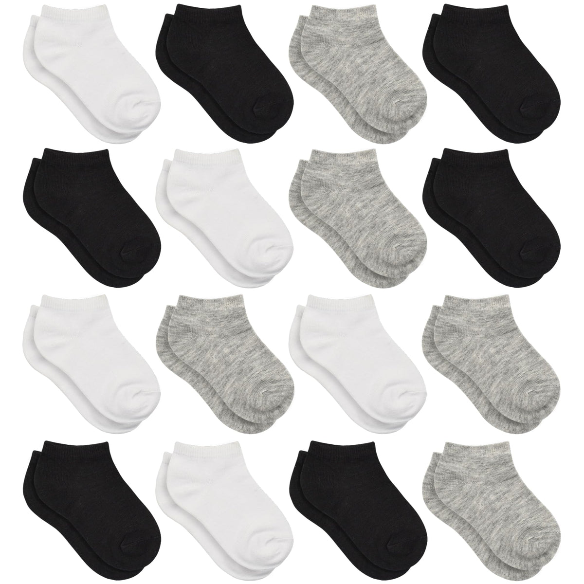 Toddler Socks, 16 Pairs Low Cut Ankle Socks for Kids (1-14 Years)