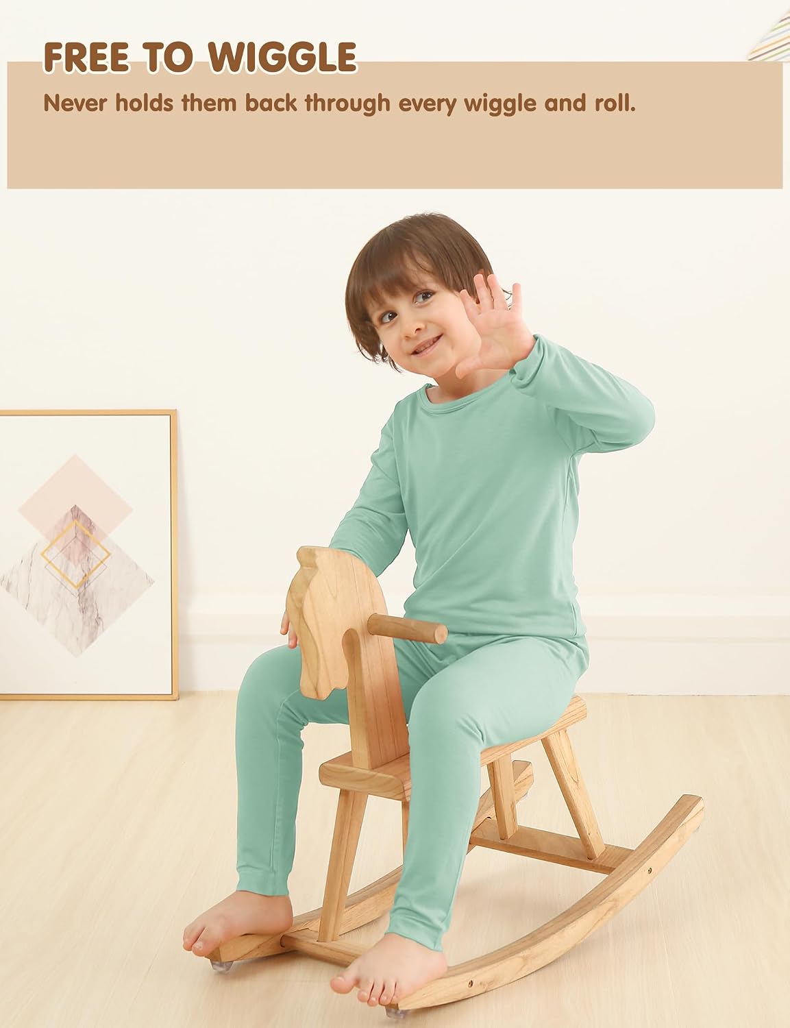 Jimonda Baby Boys Girls Pajama Sets Toddler Long Sleeve Sleepwear Sets Rayon from Bamboo Pajamas Sets 4pcs PJs 18M-8Y