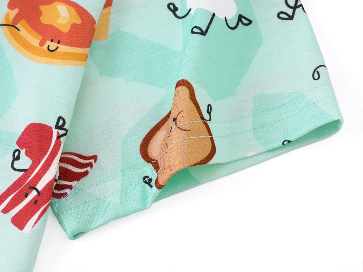 Beezizac Boys Pajamas Fun Prints Button-Down Short Sleeve Set Sizes 6-18