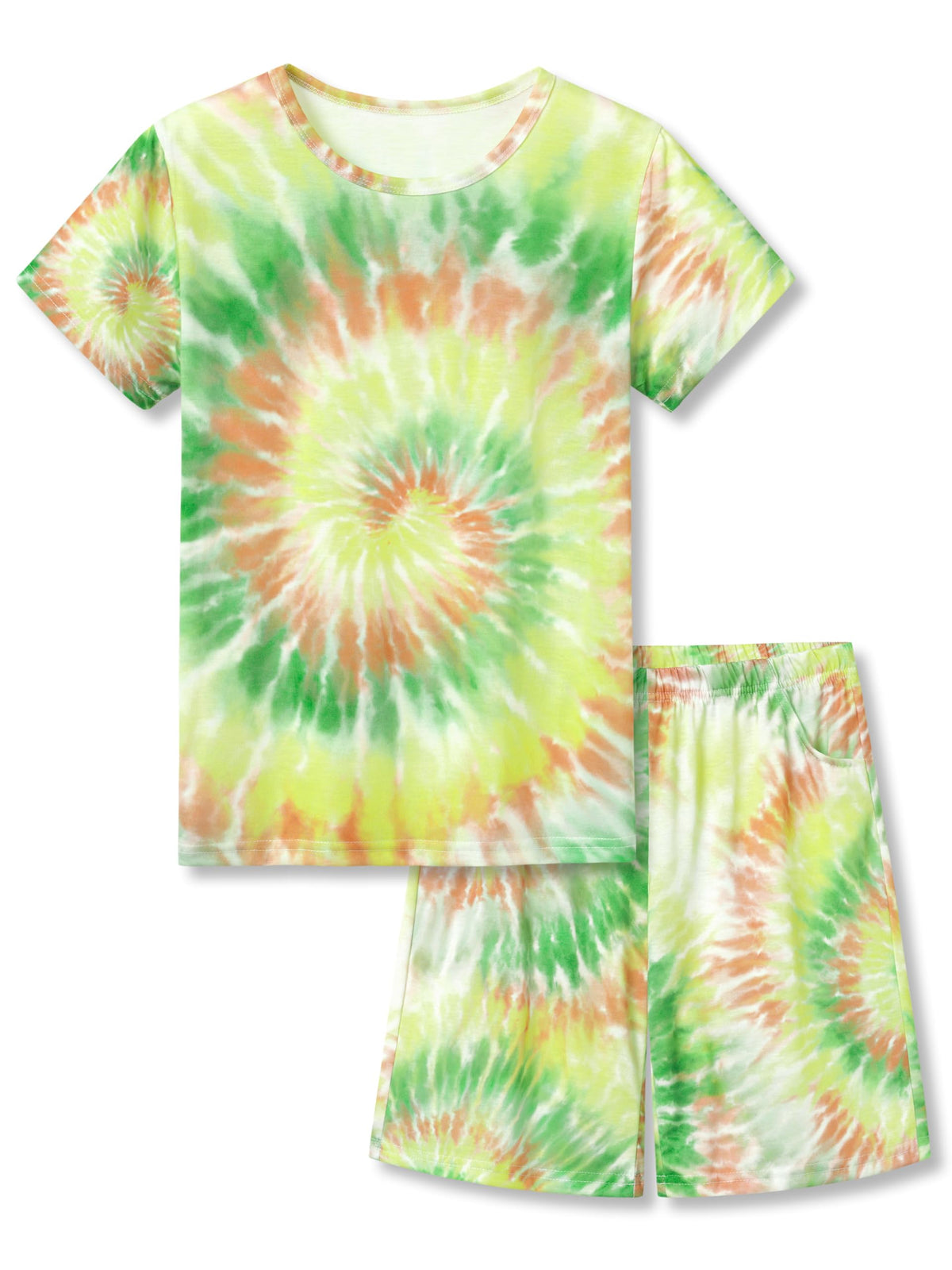 Topgal Boys 2-Piece Short Sleeve Tee & Shorts Pajamas Set Size 6-18