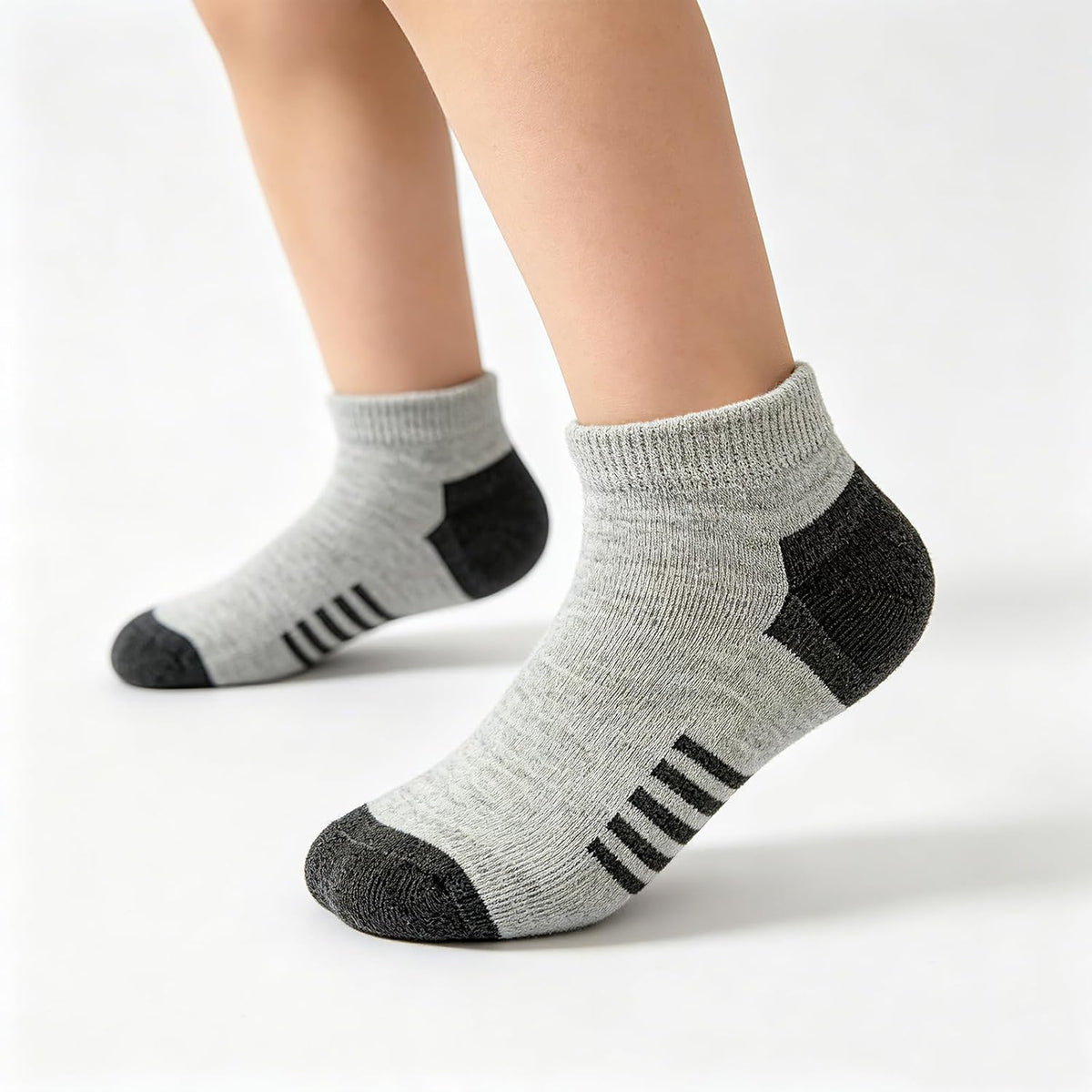 6/20 Pairs Boys Low Cut Ankle Socks Kids Crew Athletic Breathable Cushion Sole Socks for Running Hiking 4-12 Years