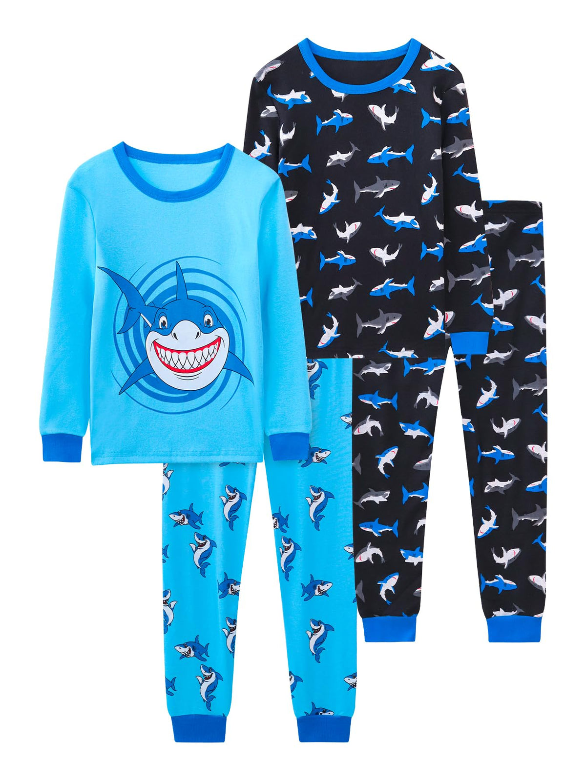 Boys 4-Piece Pajamas Cotton Christmas Halloween Pjs Set Kids Sleepwear