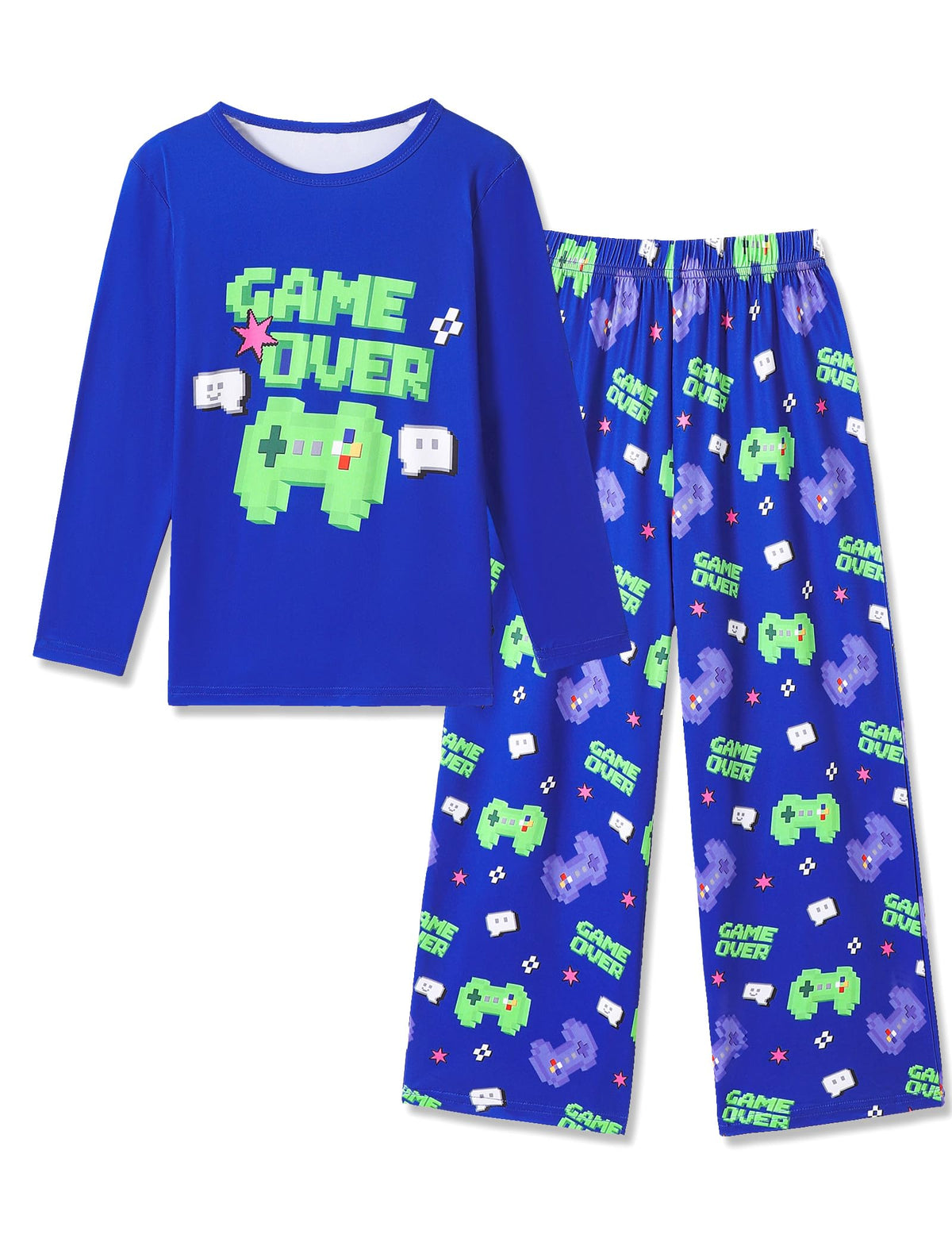 Mikrdoo Boys Pajamas Soft 2-Piece Long Sleeve Sleepwear Set 6-16 Years