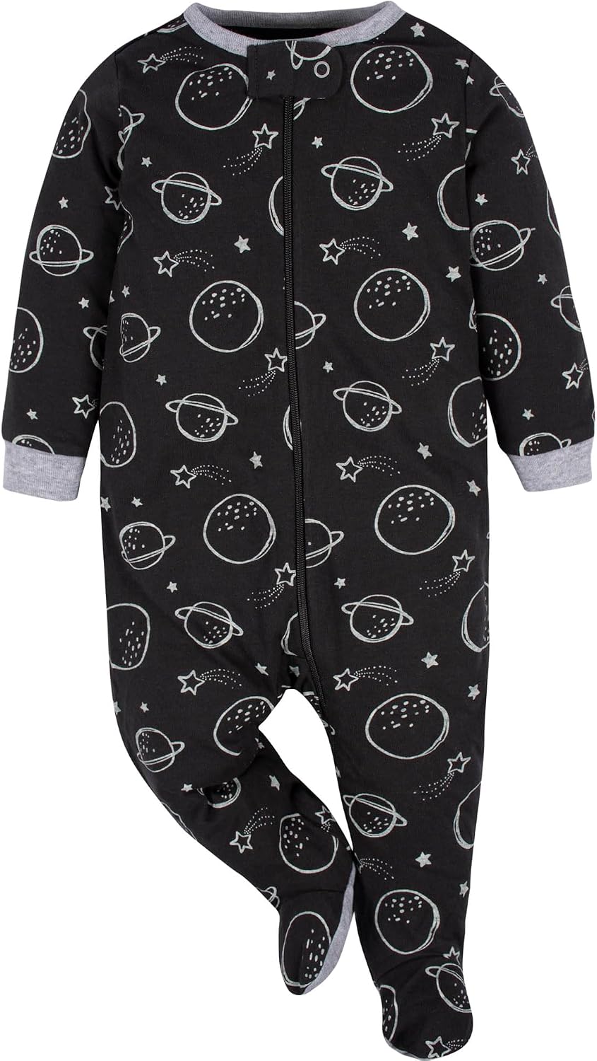 Gerber Baby Boys 4 Pack 'N Play Footie And Toddler Sleepers, Space, 6-9 Months US