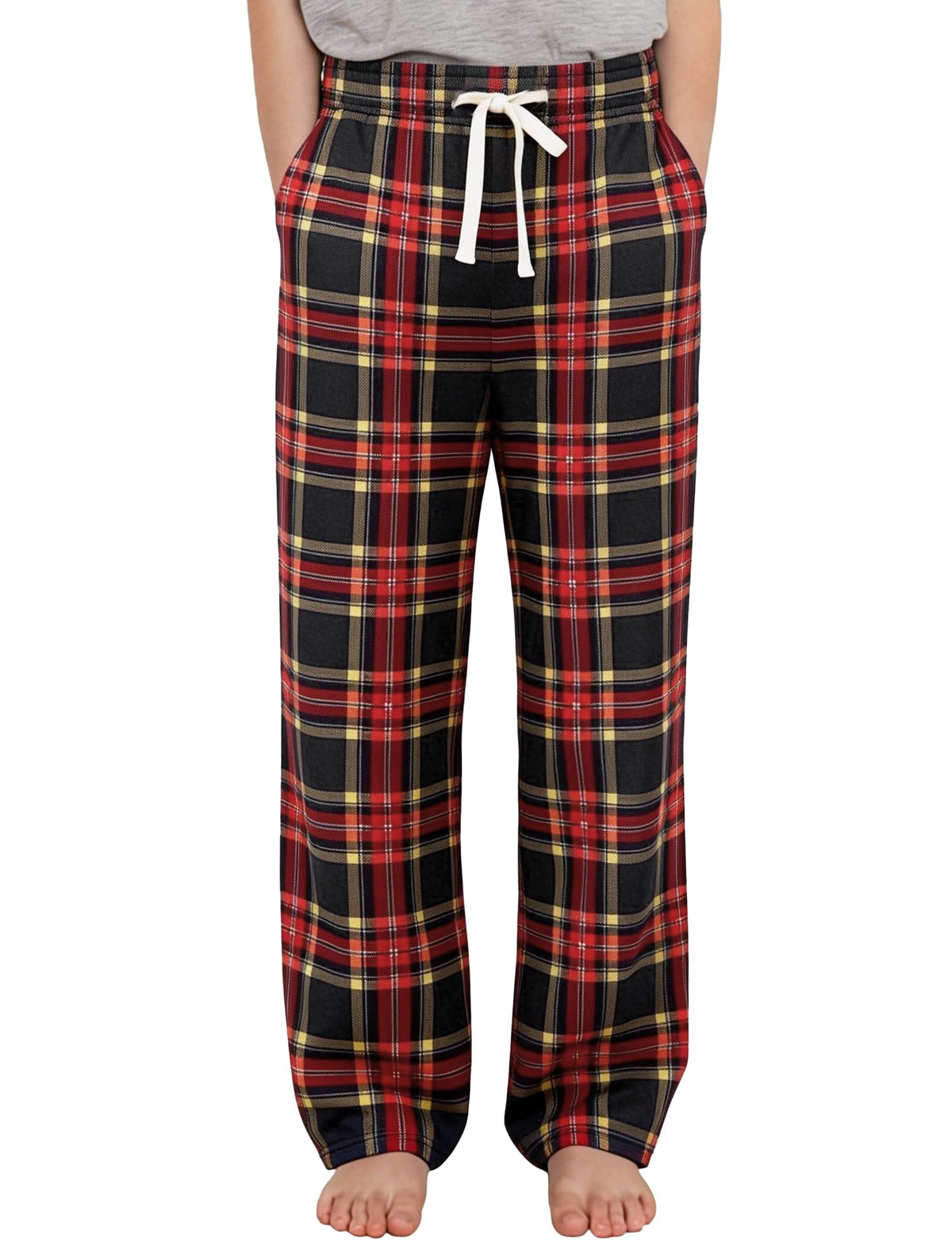 PATPAT Unisex Kids Plaid Pajama Pants Lounge Sleep Bottoms for 5–14 Years