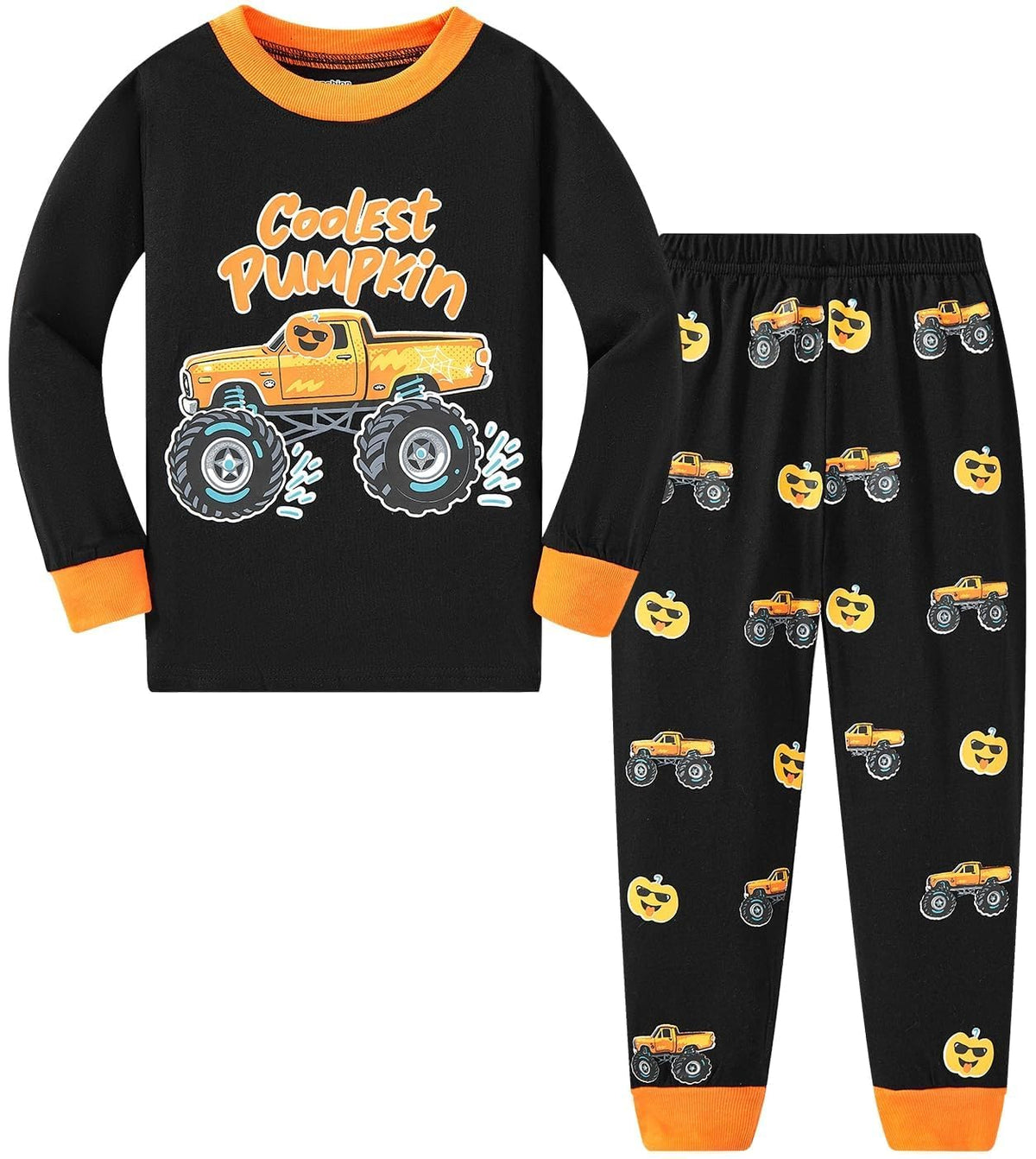 Toddler Boys Skeleton Pajamas Sets Kids Pumpkin Sleepwear Boys Halloween 2 Pcs PJS