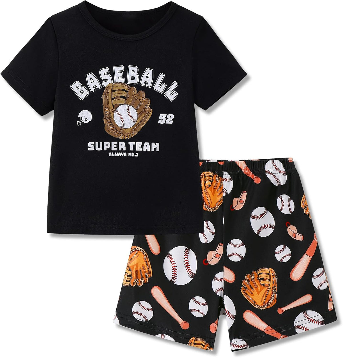 Mikrdoo Boys Pajamas Short Sleeve Summer PJs 2 Piece Sleepwear for Kids Size 2-14 Years