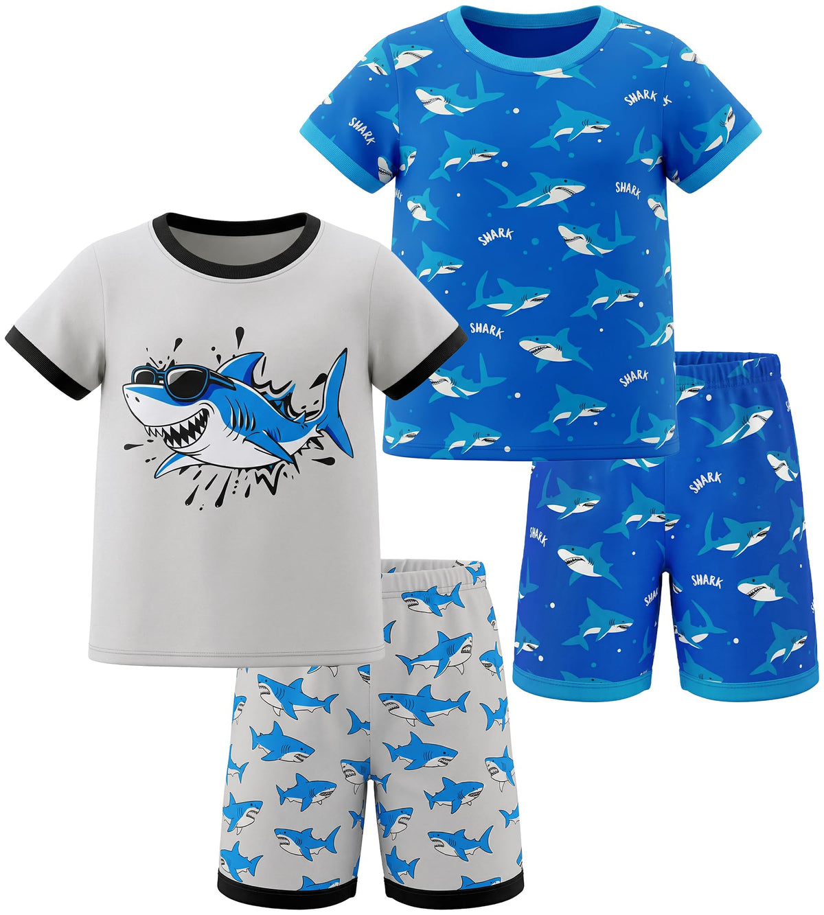 HONGTEYA Cotton Toddler Boys Clothes Kids Outfits Short Sleeve Set For 2-7T