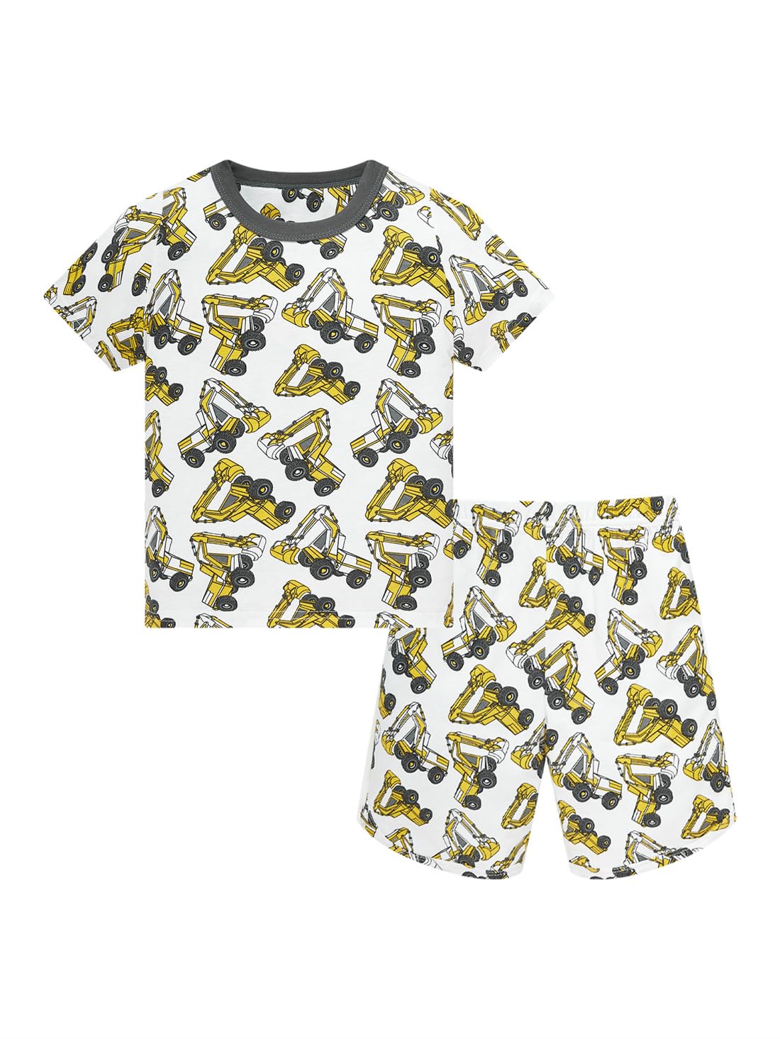 Kids Boys' Pajama Set Short Sleeve T-Shirt+Shorts Car Fire Truck Cartoon Print Little Kid 100% cotton clothing