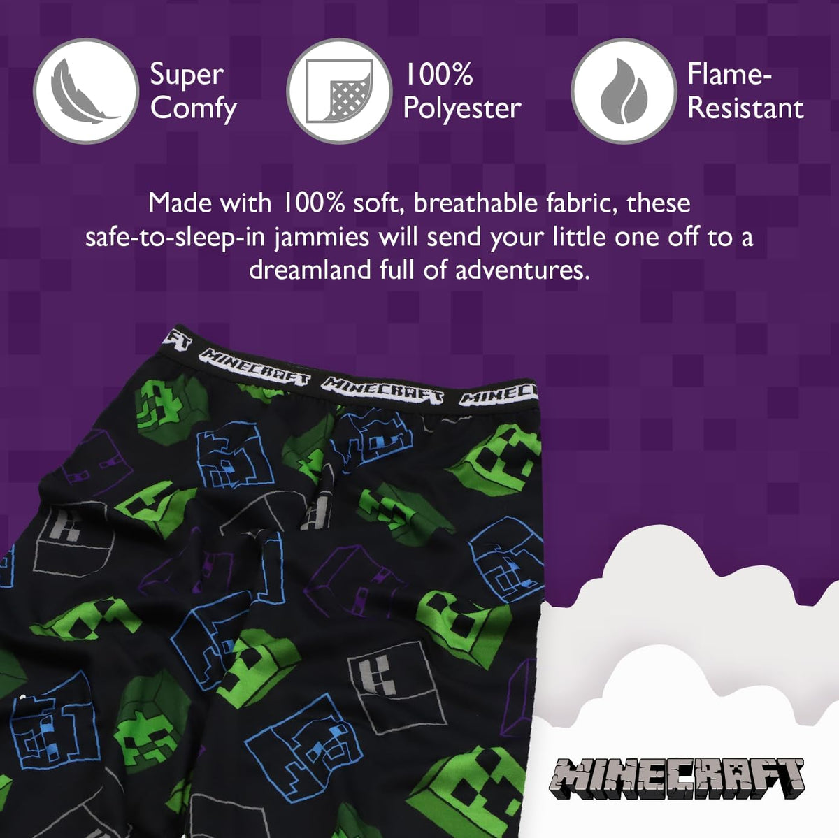 Minecraft Kids' Pajama Pants, Soft & Cute for Kids