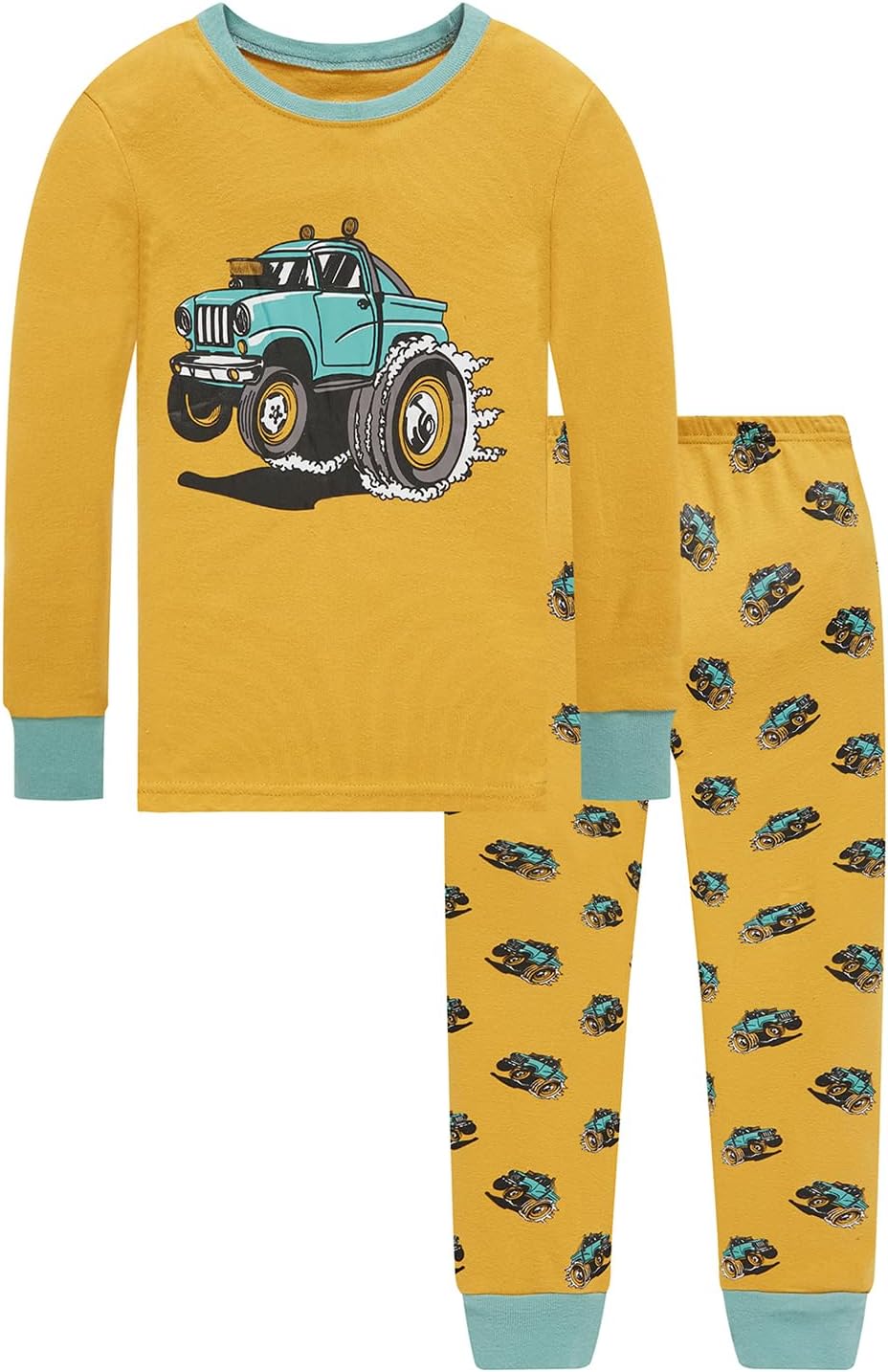 Little bety Boys 4 Piece Cotton Pajamas Long Sleeve Toddlers Pjs 24M-12Year
