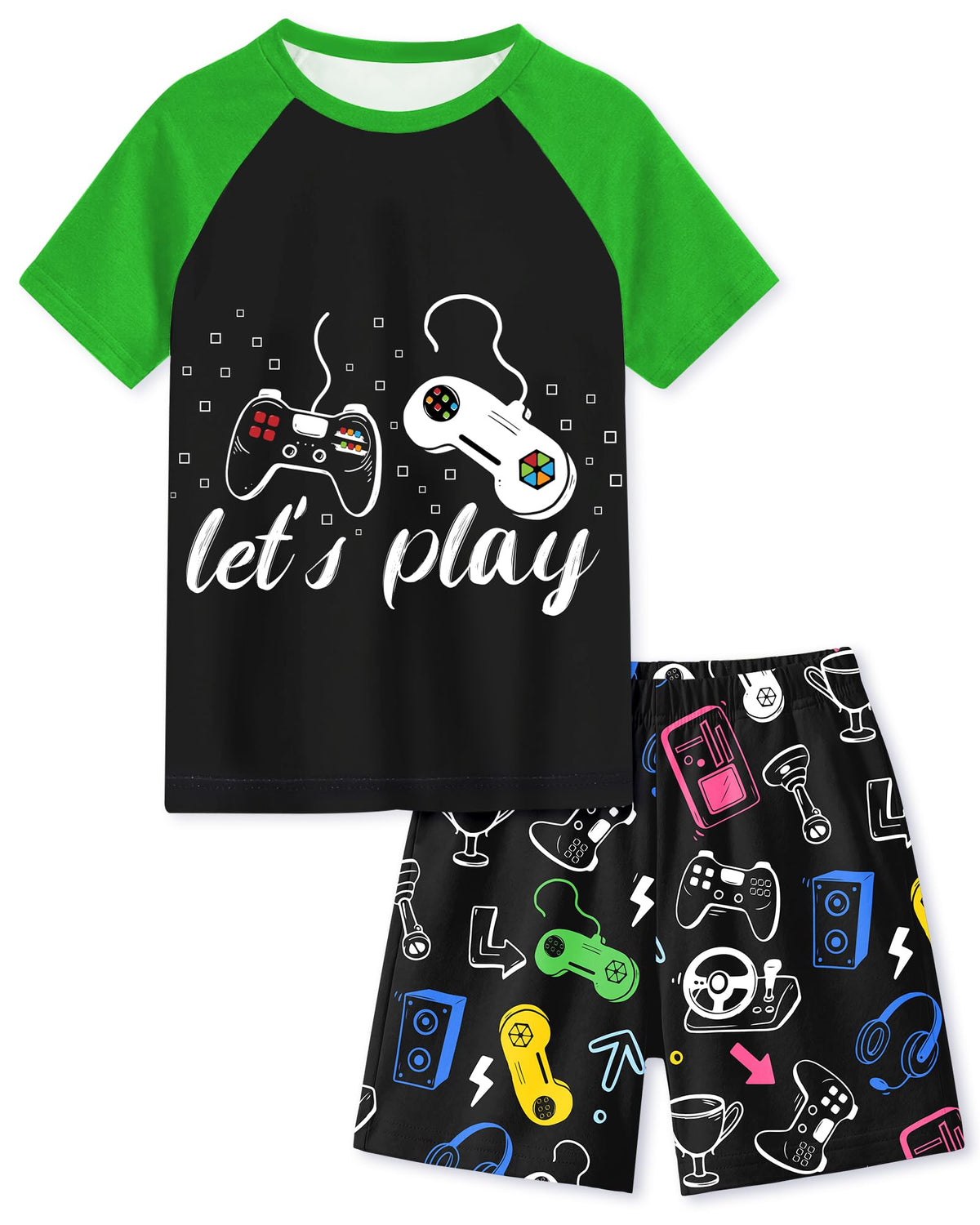 Fiodrimy Boys Pajamas Toddler Boys Summer Pajamas Dinosaur 2 Piece Short Sleeves Boy Pjs Kids Sleepwear Size 3-8 Years
