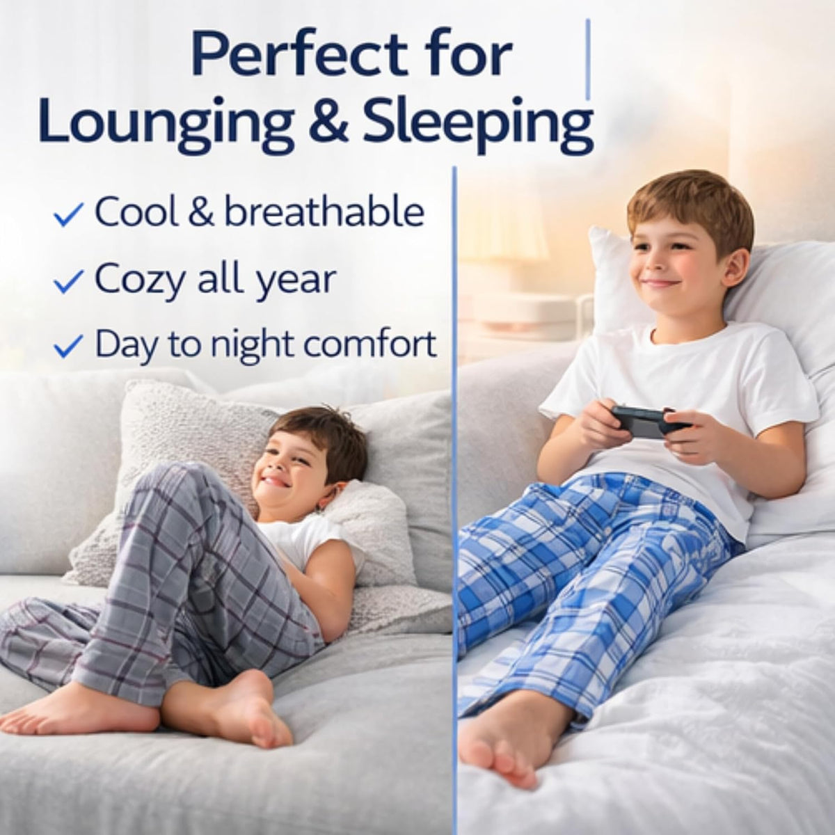 US Angels 3-Pack Boys Pajama Pants - Soft Jersey Knit OR Microfleece PJ Bottoms for Kids - Boys Sleepwear, Size 7-20