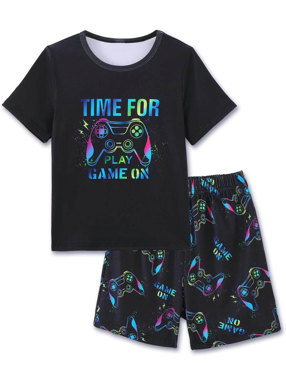 Mikrdoo Boys Pajamas Short Sleeve Summer PJs 2 Piece Sleepwear for Kids Size 2-14 Years