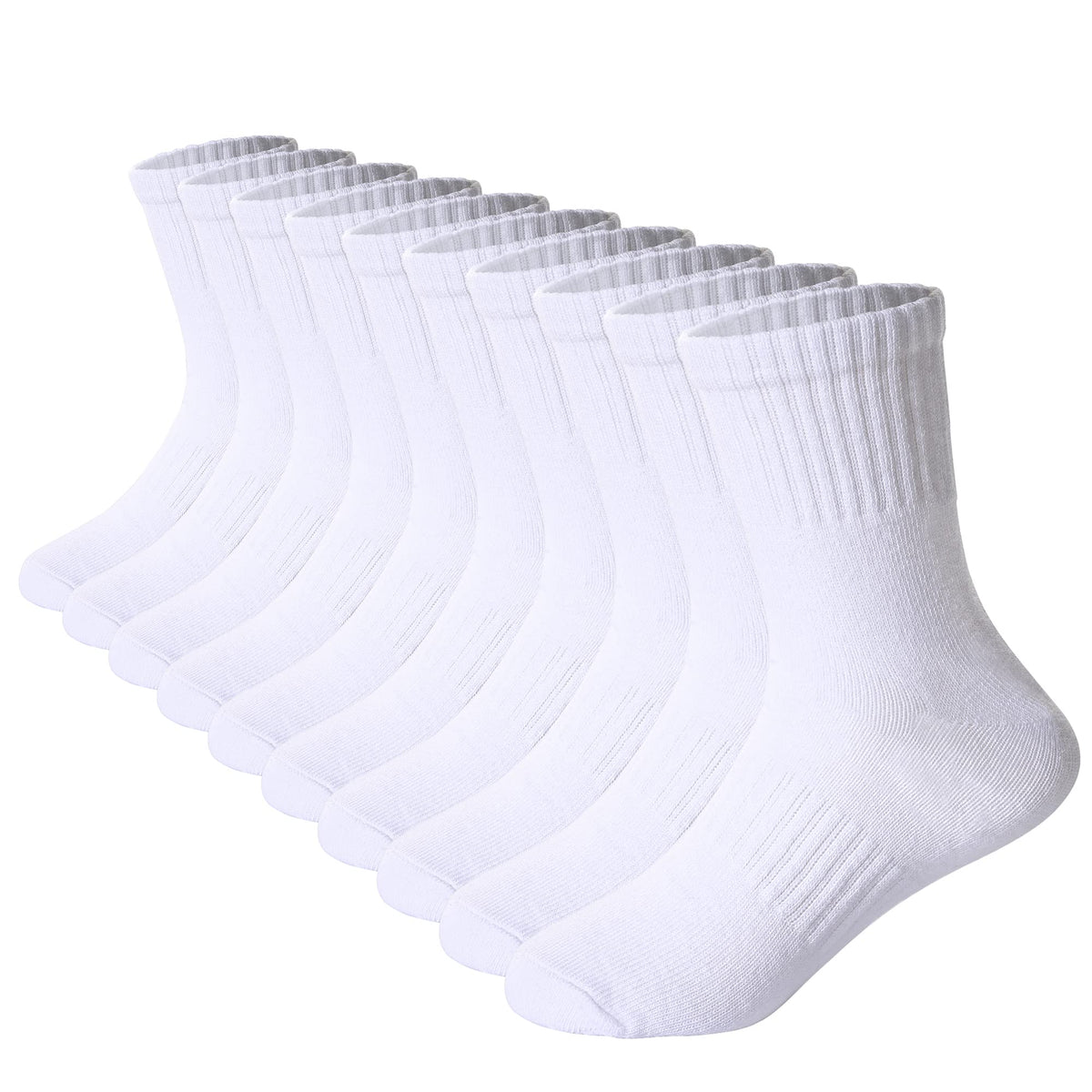 DoSmart Kids Athletic Crew Socks Boys Girls Classics Cotton School Uniform Childs Sports Breathable Casual Socks 10 Pairs