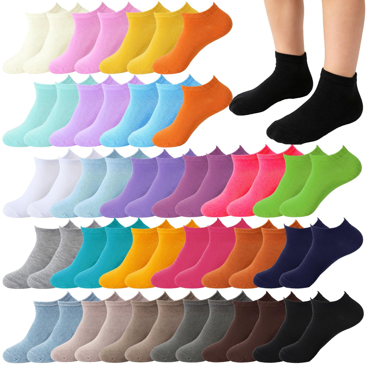 16-30 Pairs Boys Low Cut Ankle Socks Kids Crew Athletic Breathable Cushion Sole Socks for Running Hiking