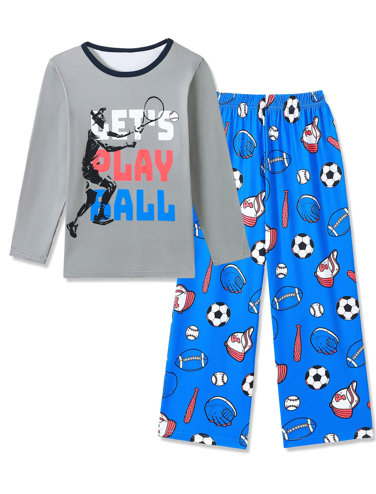 Mikrdoo Boys Pajamas Soft 2-Piece Long Sleeve Sleepwear Set 6-16 Years