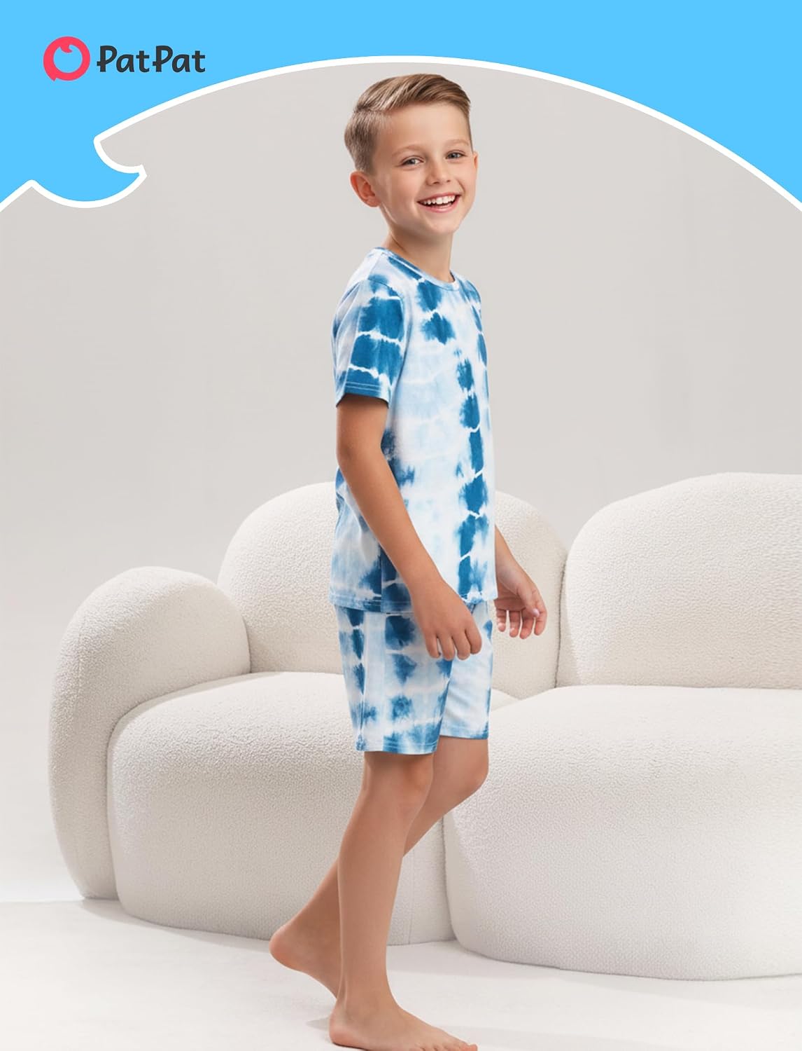 PATPAT Boys Pajamas Short Sleeve T-Shirt and Shorts 2-Piece Sleepwear