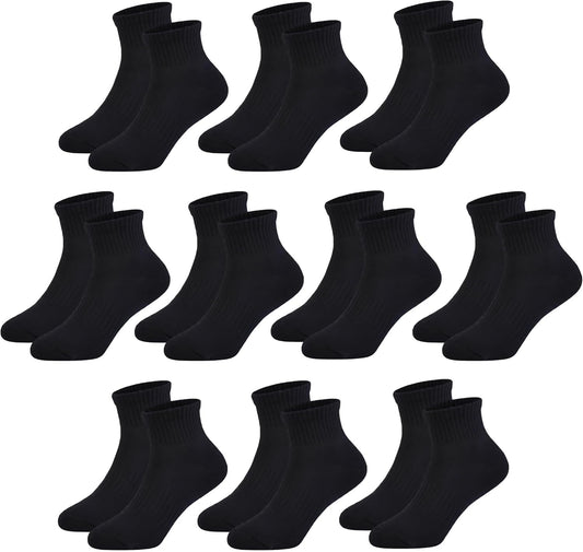 Kids Quarter Ankle Socks for Boys Girls 10 Pack Seamless Athletic Socks