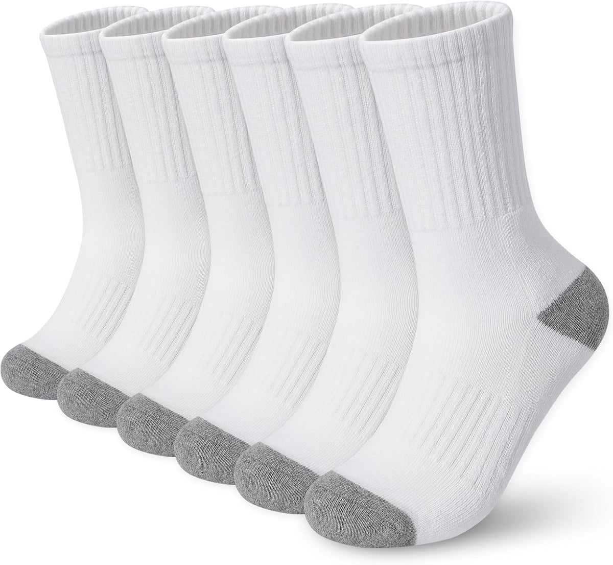 BOOPH Kids Boys Girls Athletic Crew Socks Thick Cotton Socks 5-14 Years