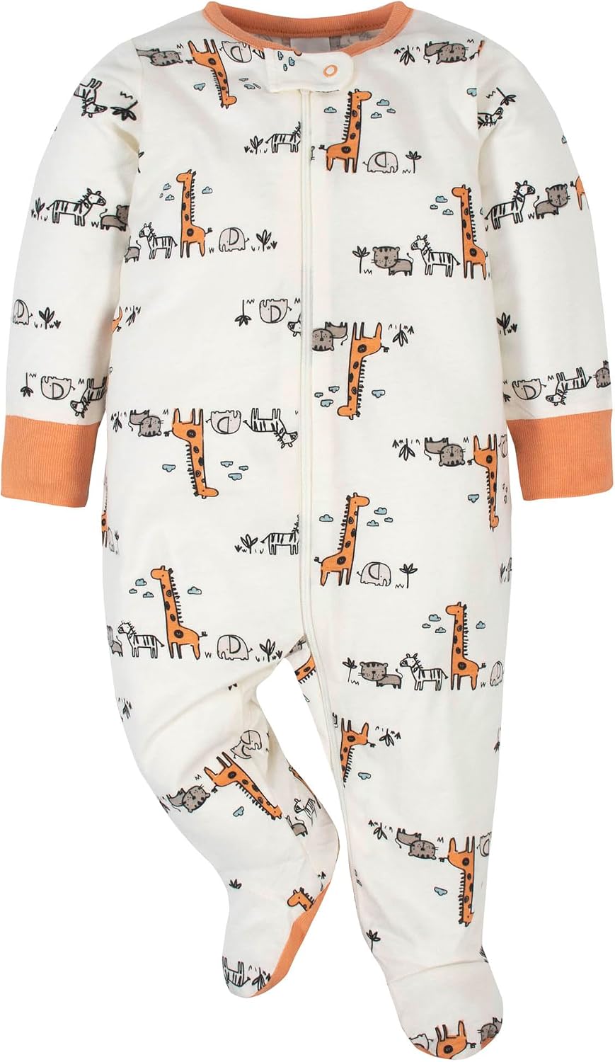 Gerber Baby Boys 4 Pack 'N Play Footie And Toddler Sleepers, Jungle Blue, 3-6 Months US