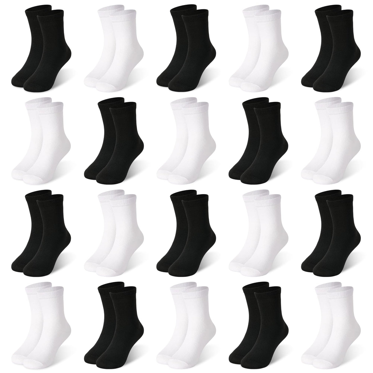 ZERULETS 20 Pairs Toddler Socks Kids Boys Crew Socks 1-13 Years