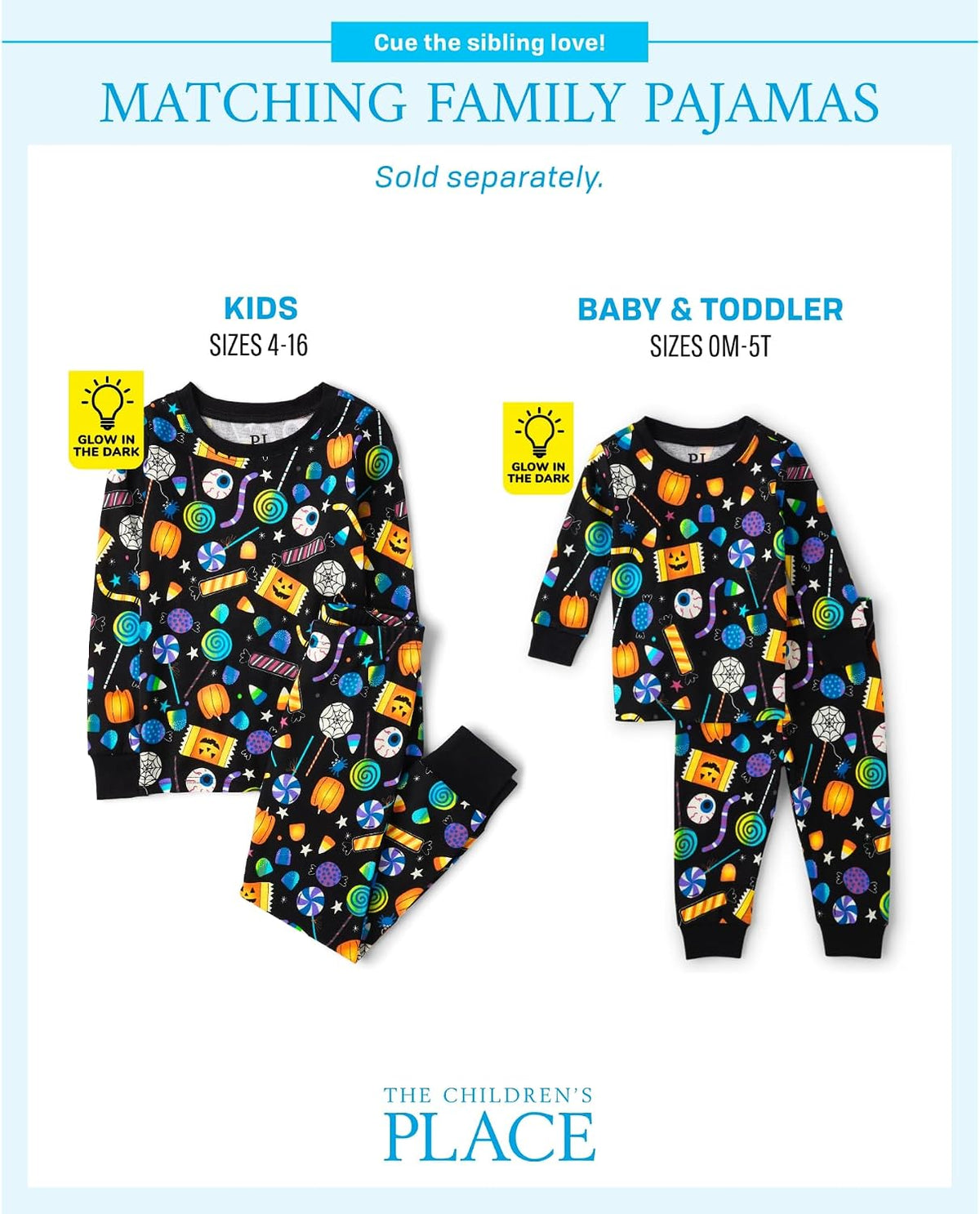 The Children's Place Baby and Kids' Sibling Matching Halloween and Holiday Pajama Sets, Cotton