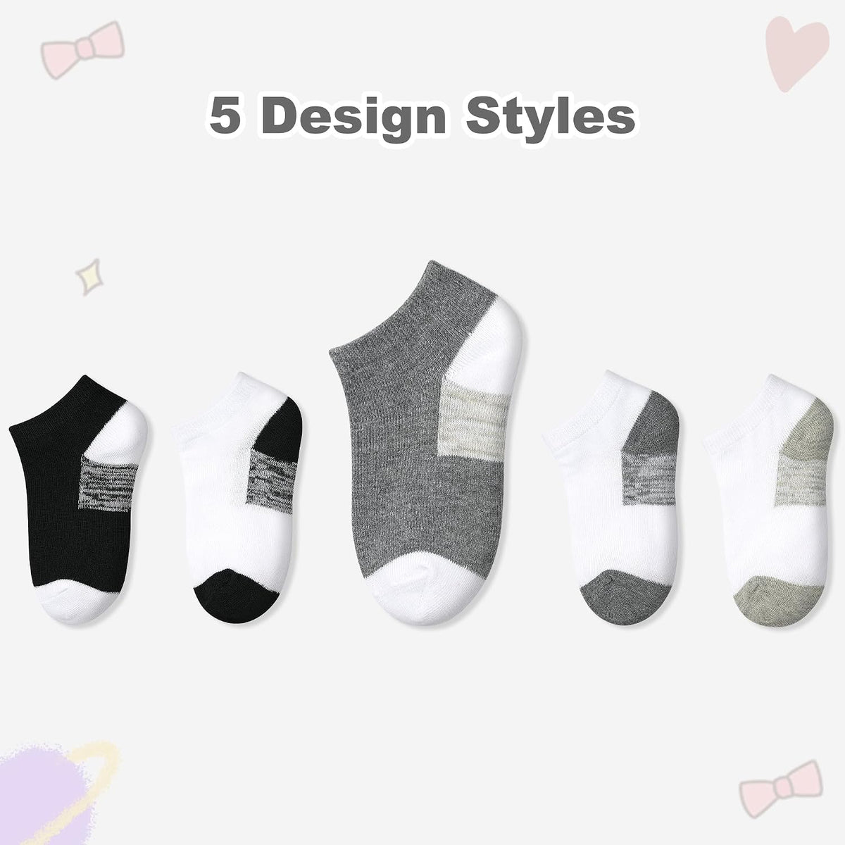 20 Pairs Toddler Socks for Kids Boys Ankle Low Cut Sock 1-14 Years