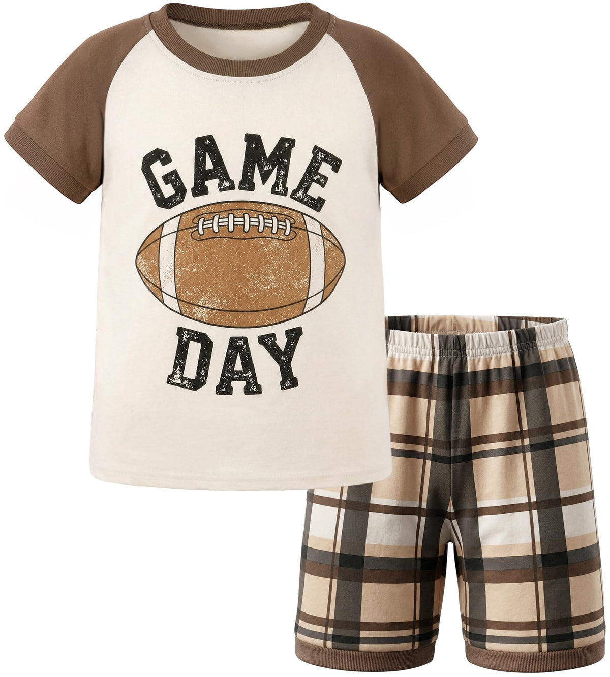 HONGTEYA Cotton Toddler Boys Clothes Kids Outfits Short Sleeve Set For 2-7T