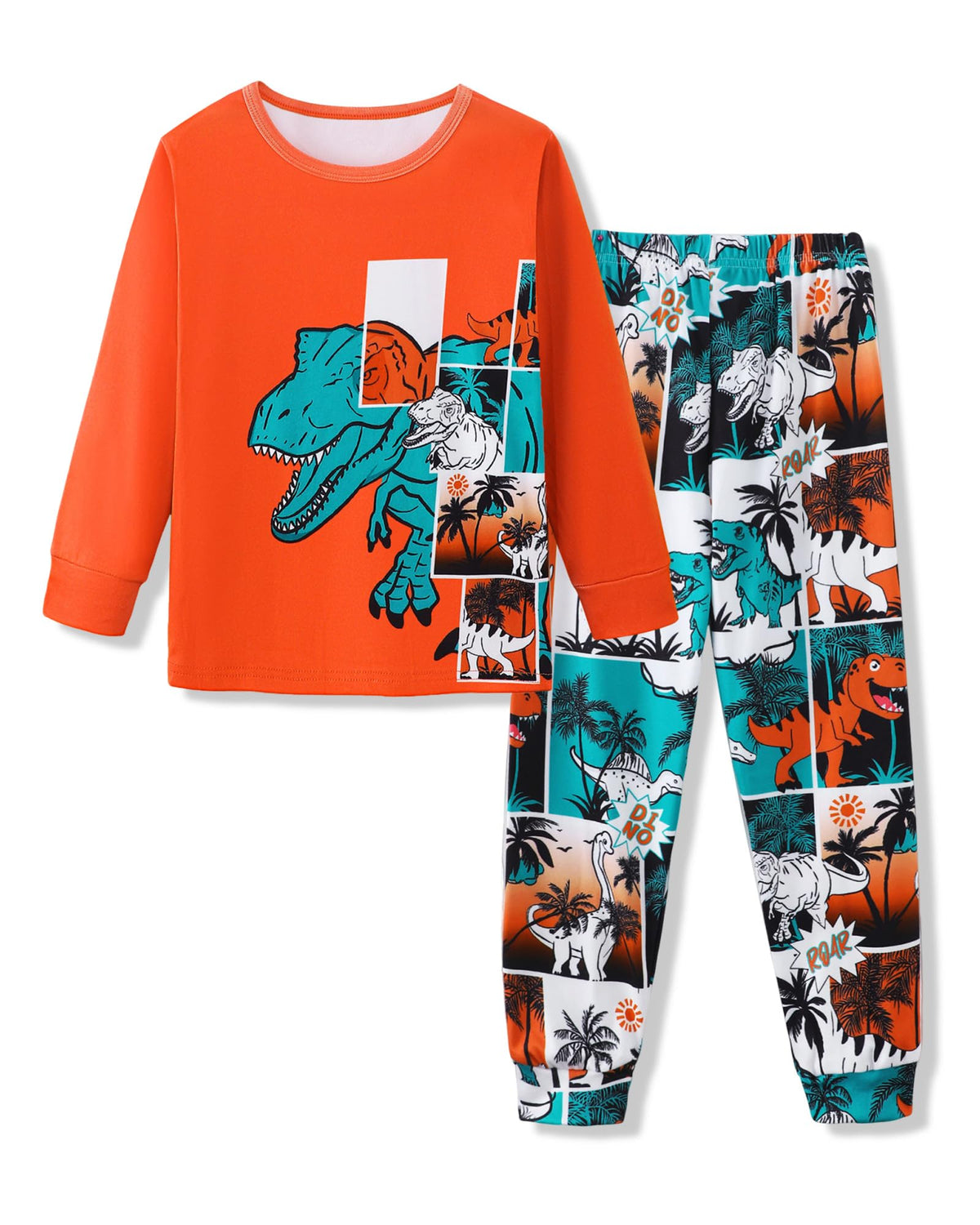 Mikrdoo Boys Pajamas 2 Piece Long Sleeve Top and Pants Set Kids 6-16Y