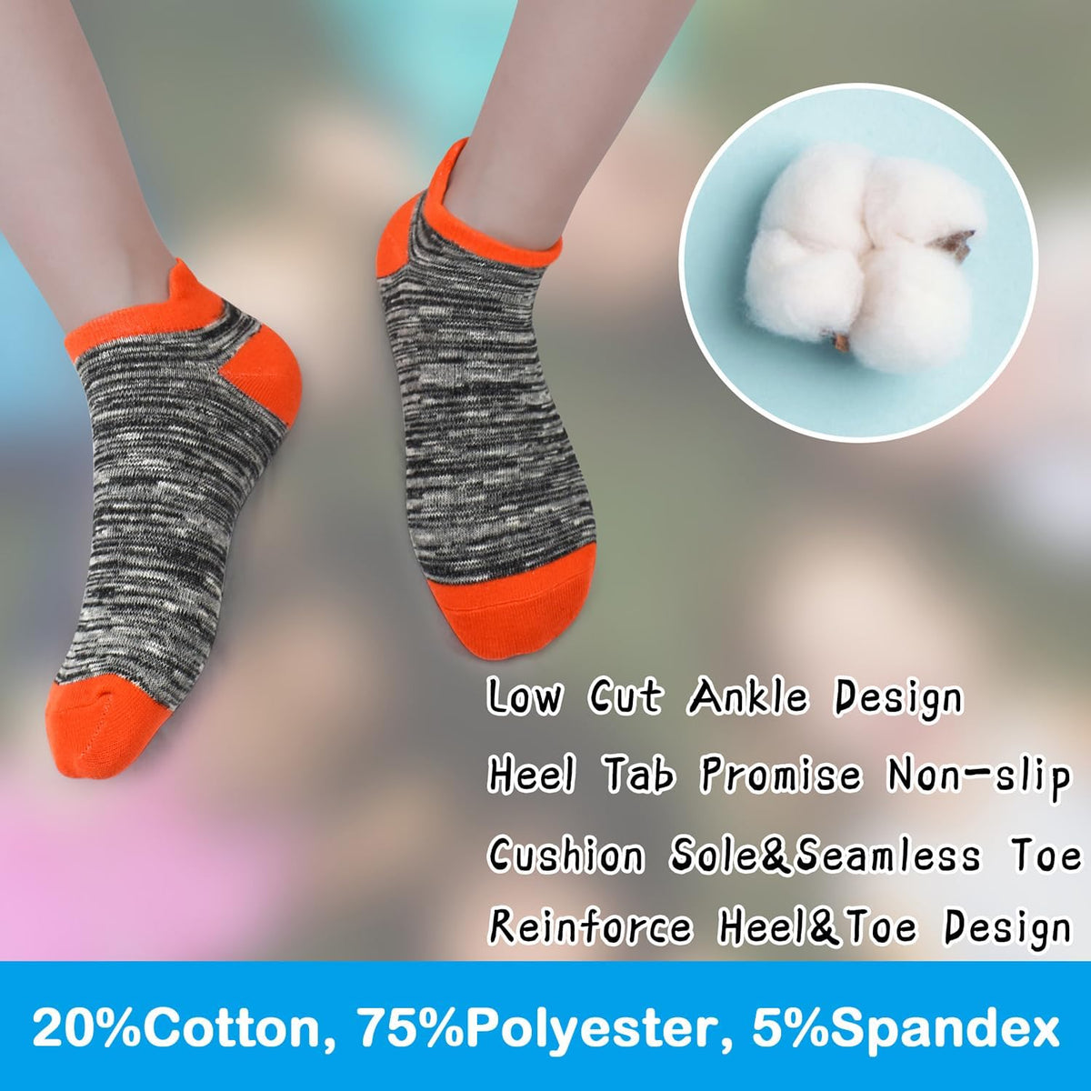 ZERULETS 12 Pairs Kids Socks, Toddler Ankle Athletic Socks 1-14 Years