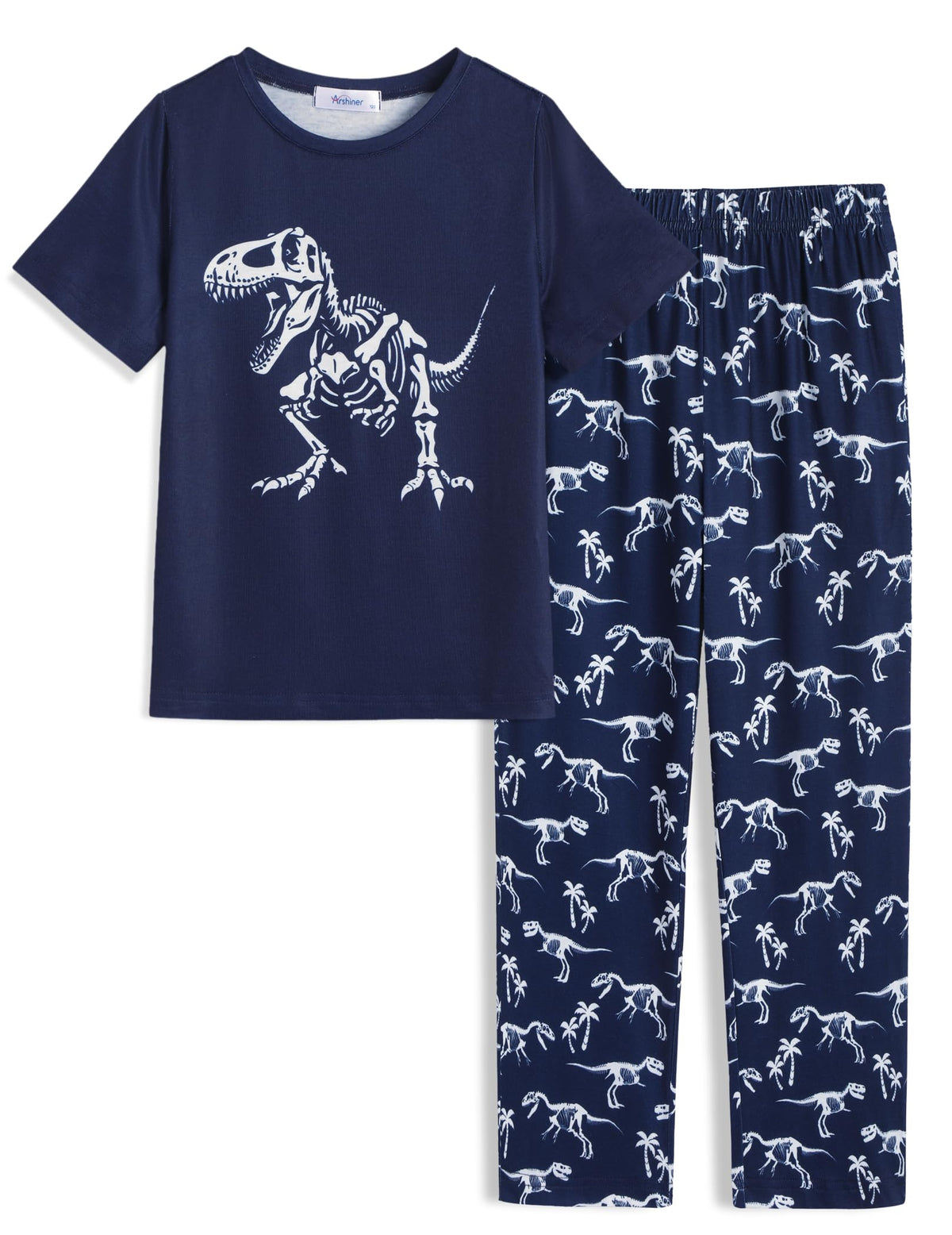 Arshiner Boys Pajamas Short Sleeve Long Pants 2 Piece Pajama Set for Boys