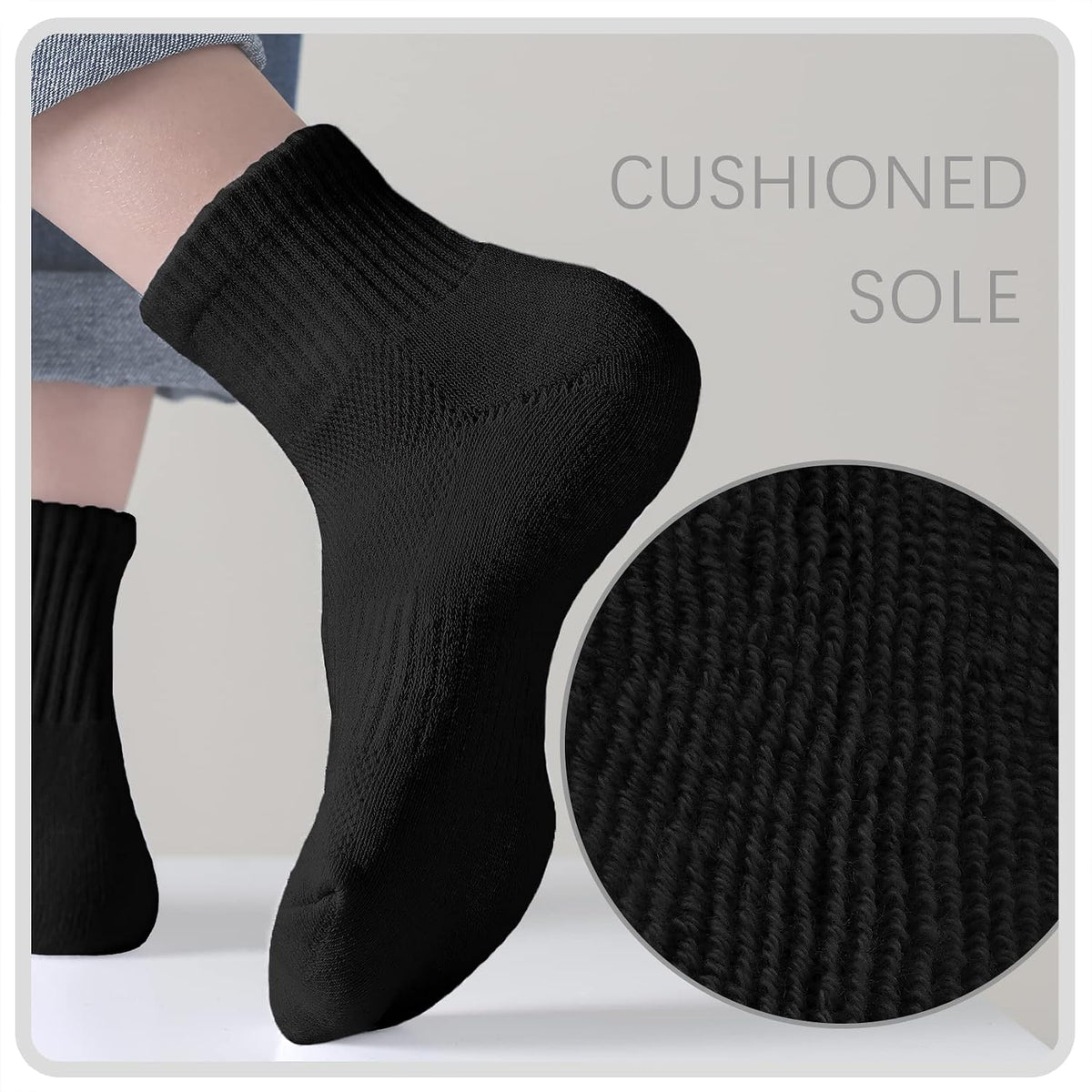 Kids Ankle Socks Boys Cushioned Athletic Short Socks Girls Cotton Quarter Sock Children Youth Sports 10 Pairs